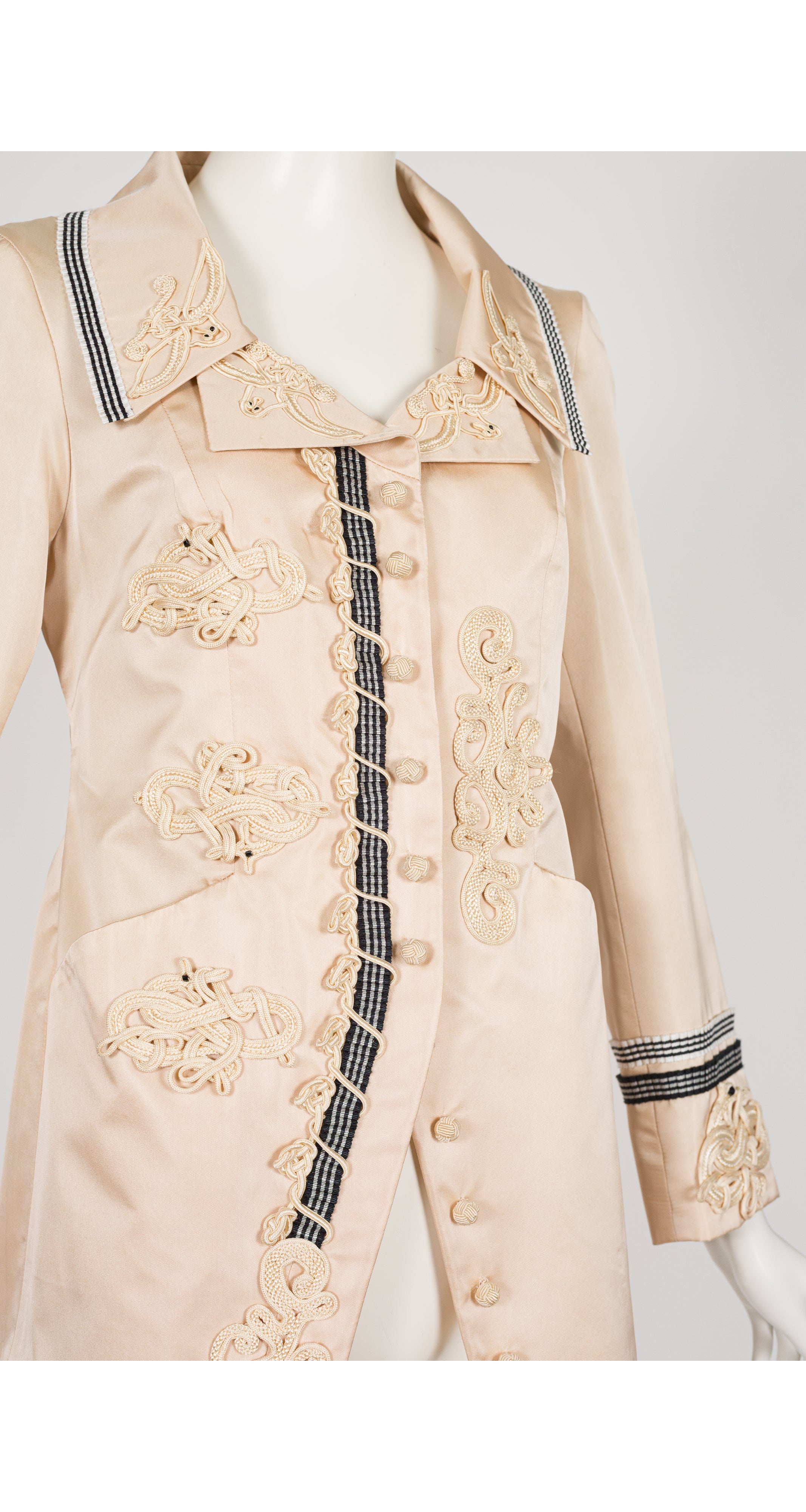 1998 S/S Runway Cream Silk Satin Soutache Jacket