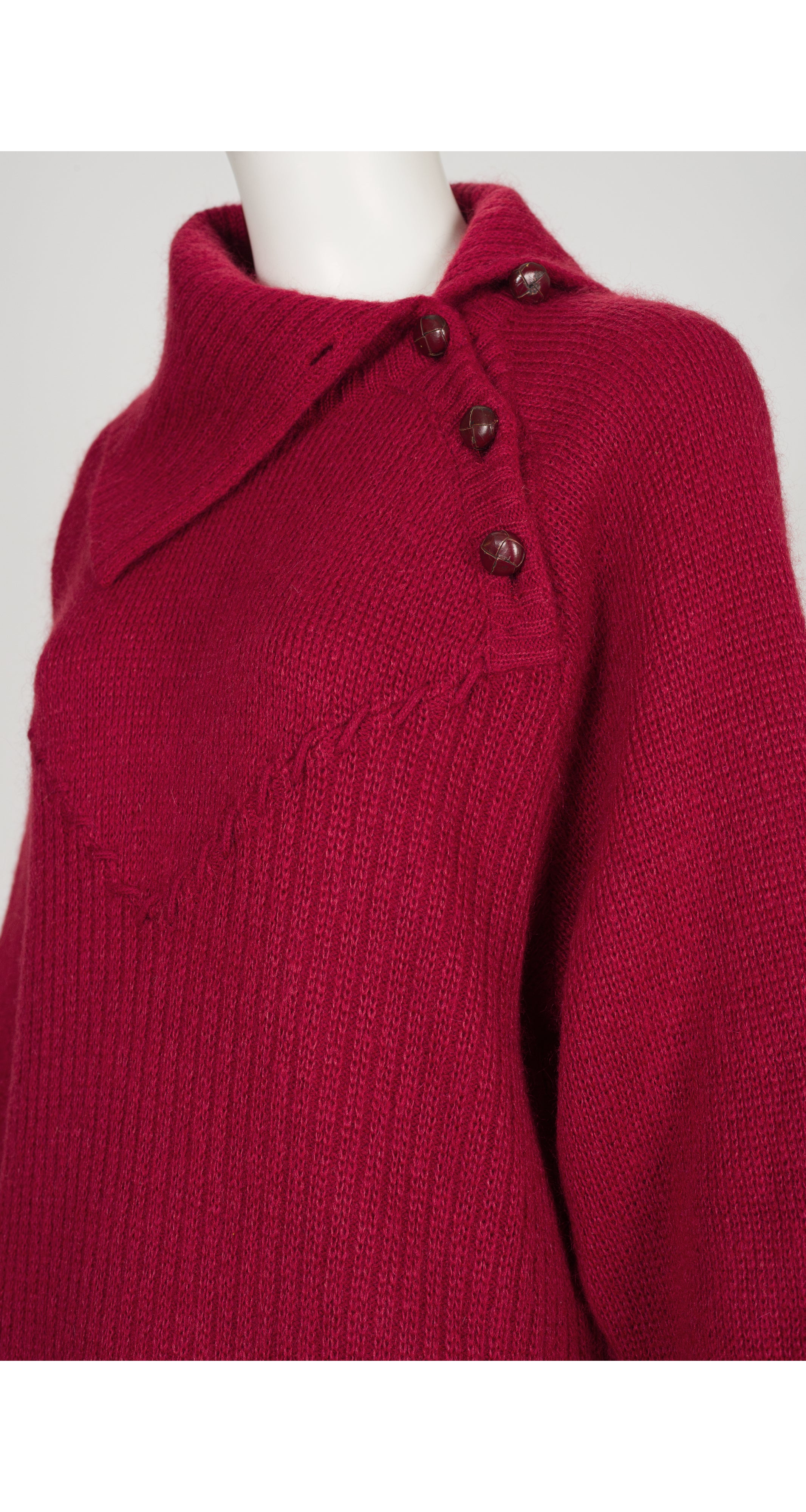 1981-82 F/W Dark Red Mohair Knit Sweater Dress
