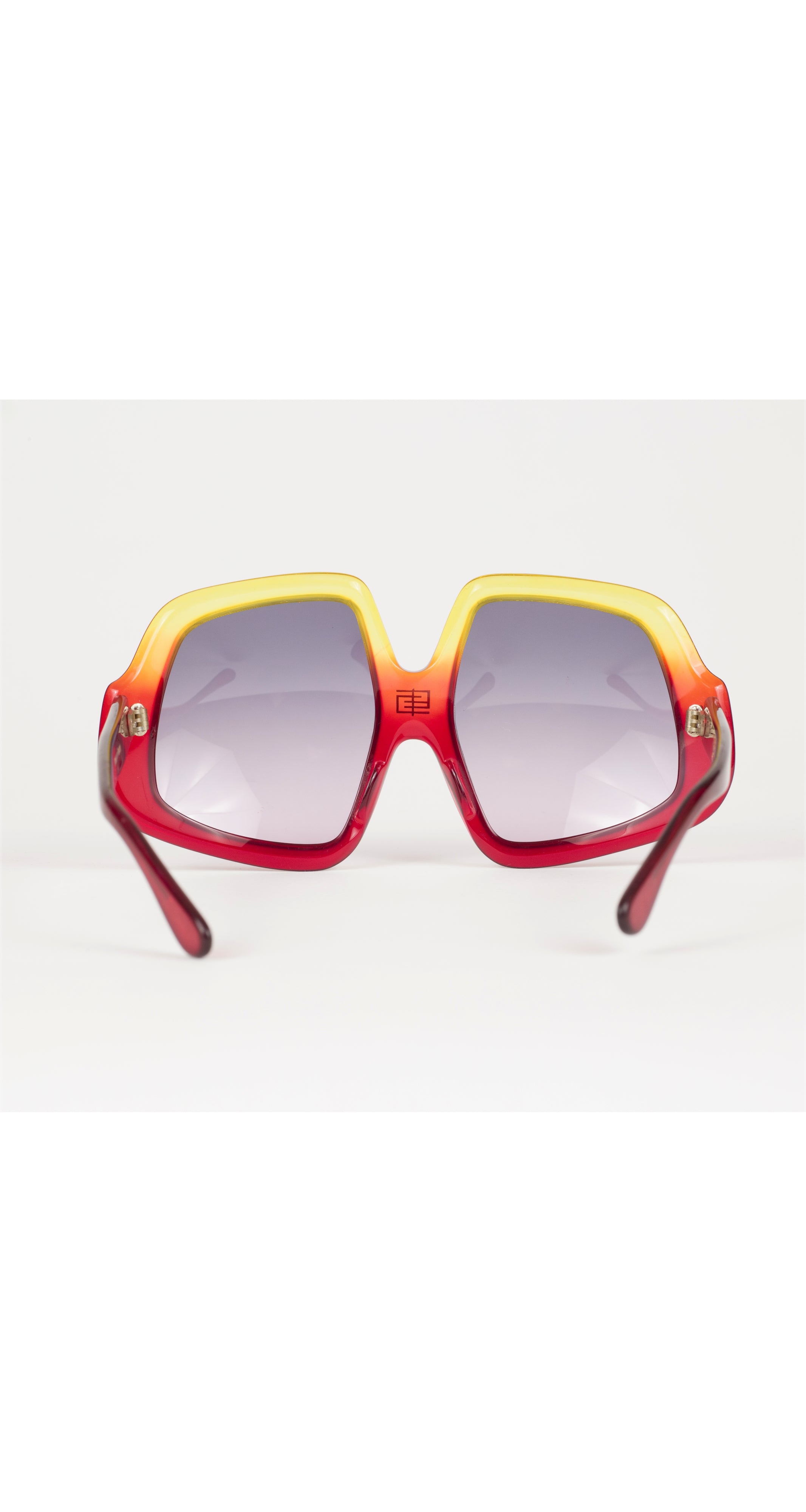 1970s Red & Yellow Gradient Oversized Sunglasses