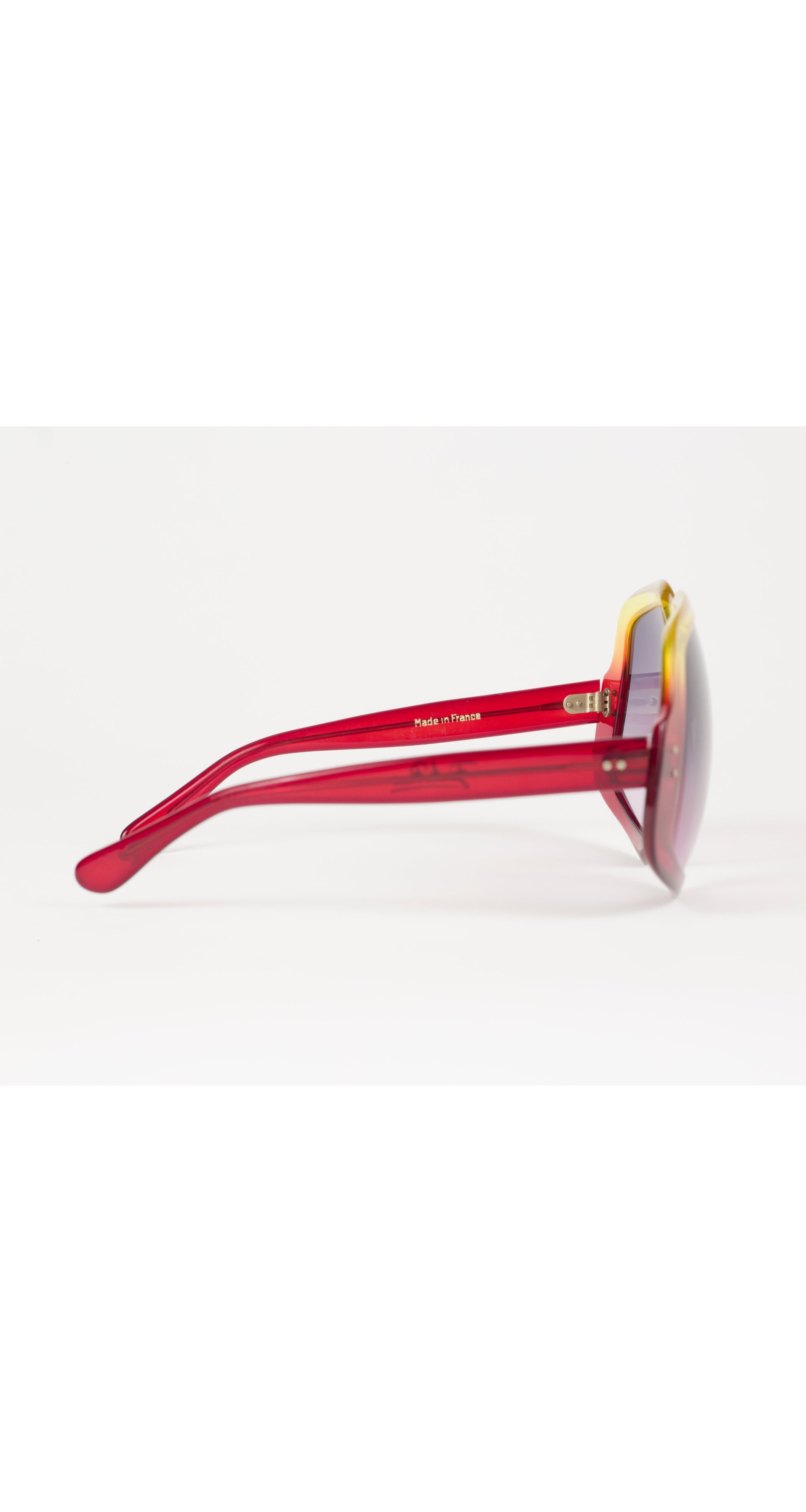 1970s Red & Yellow Gradient Oversized Sunglasses