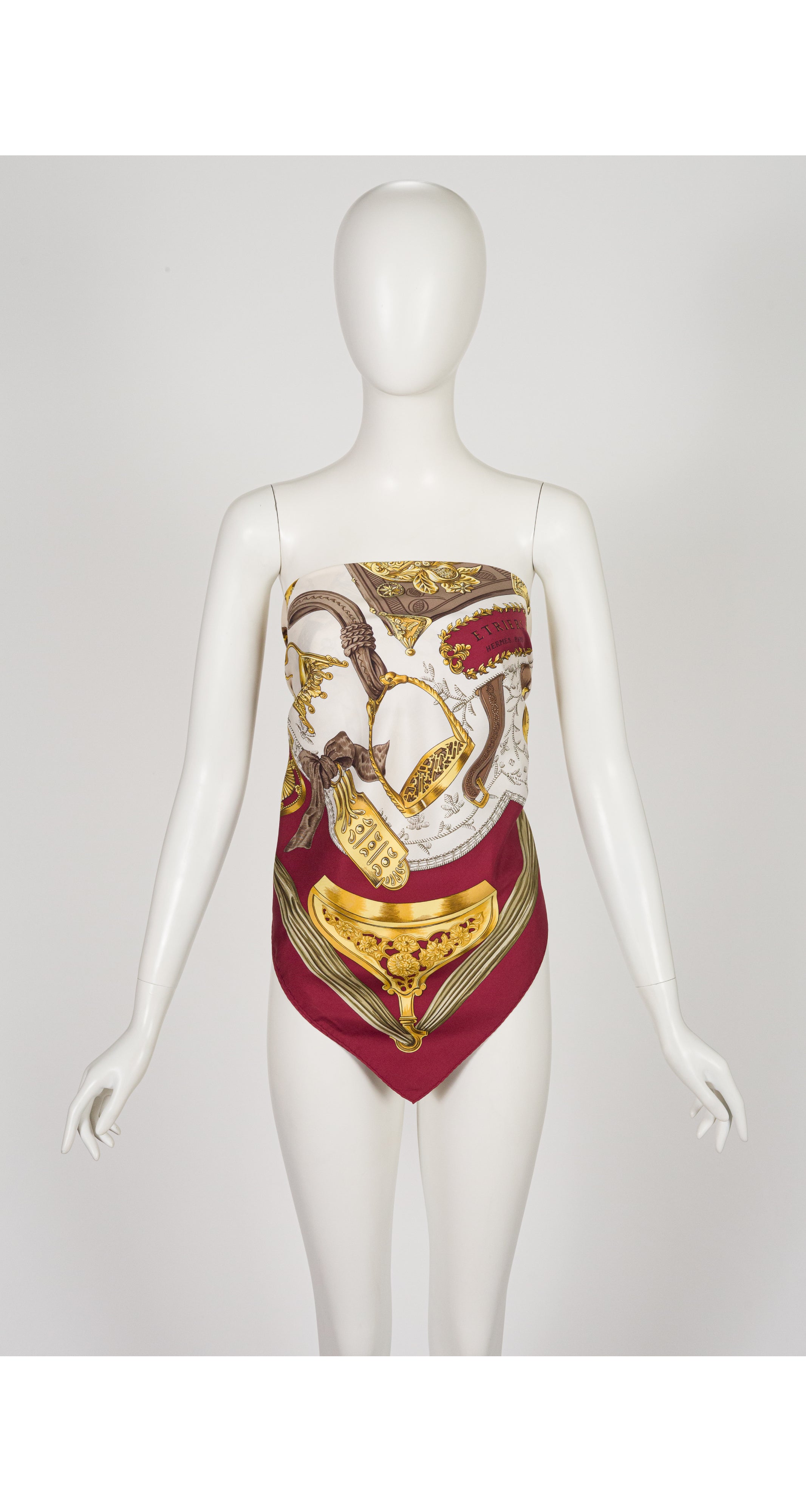 1964 "Étriers" by Françoise de la Perrière Equestrian Silk Twill Scarf