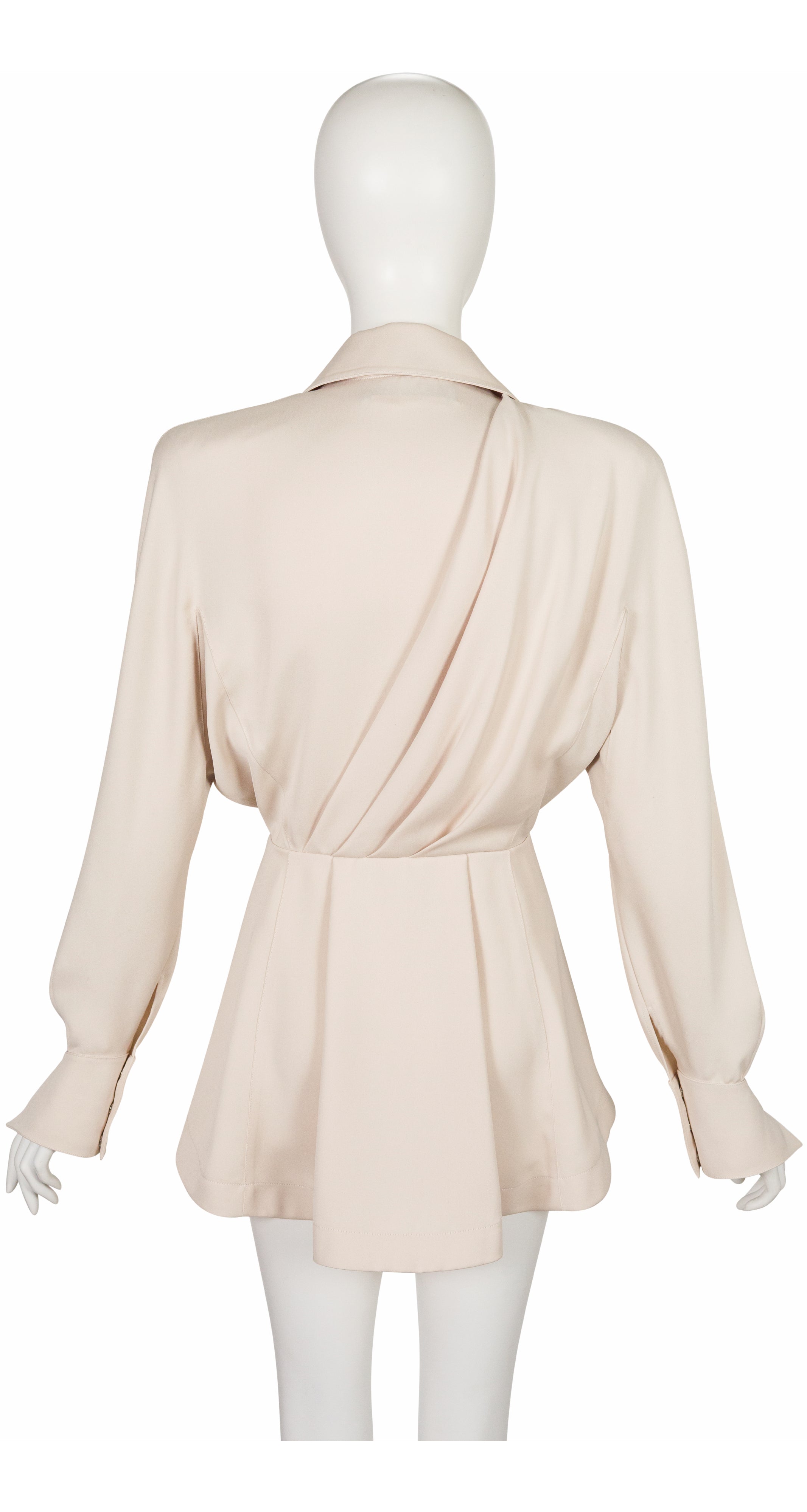 1992 S/S "Les Cowboys" Beige Asymmetrical Draped Jacket