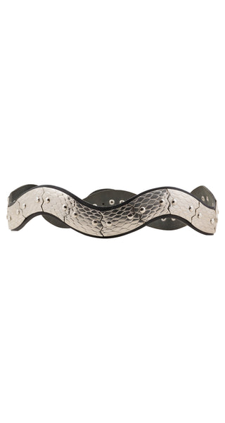 Plaza Italy 1980s Silver-Tone Articulated Figural Snake Belt  display picture 3