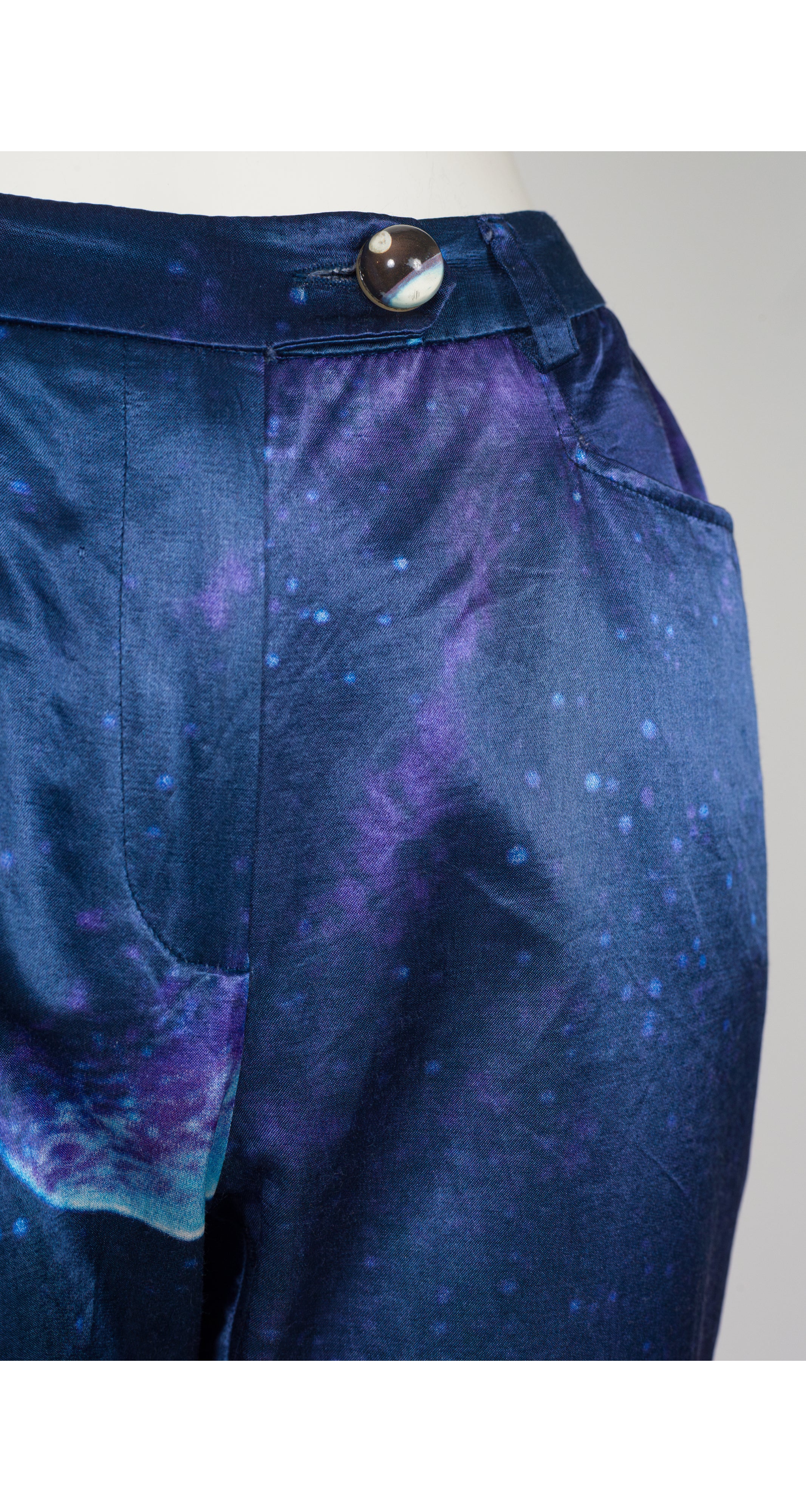 1997 S/S Galaxy Print Cotton Sateen Pants
