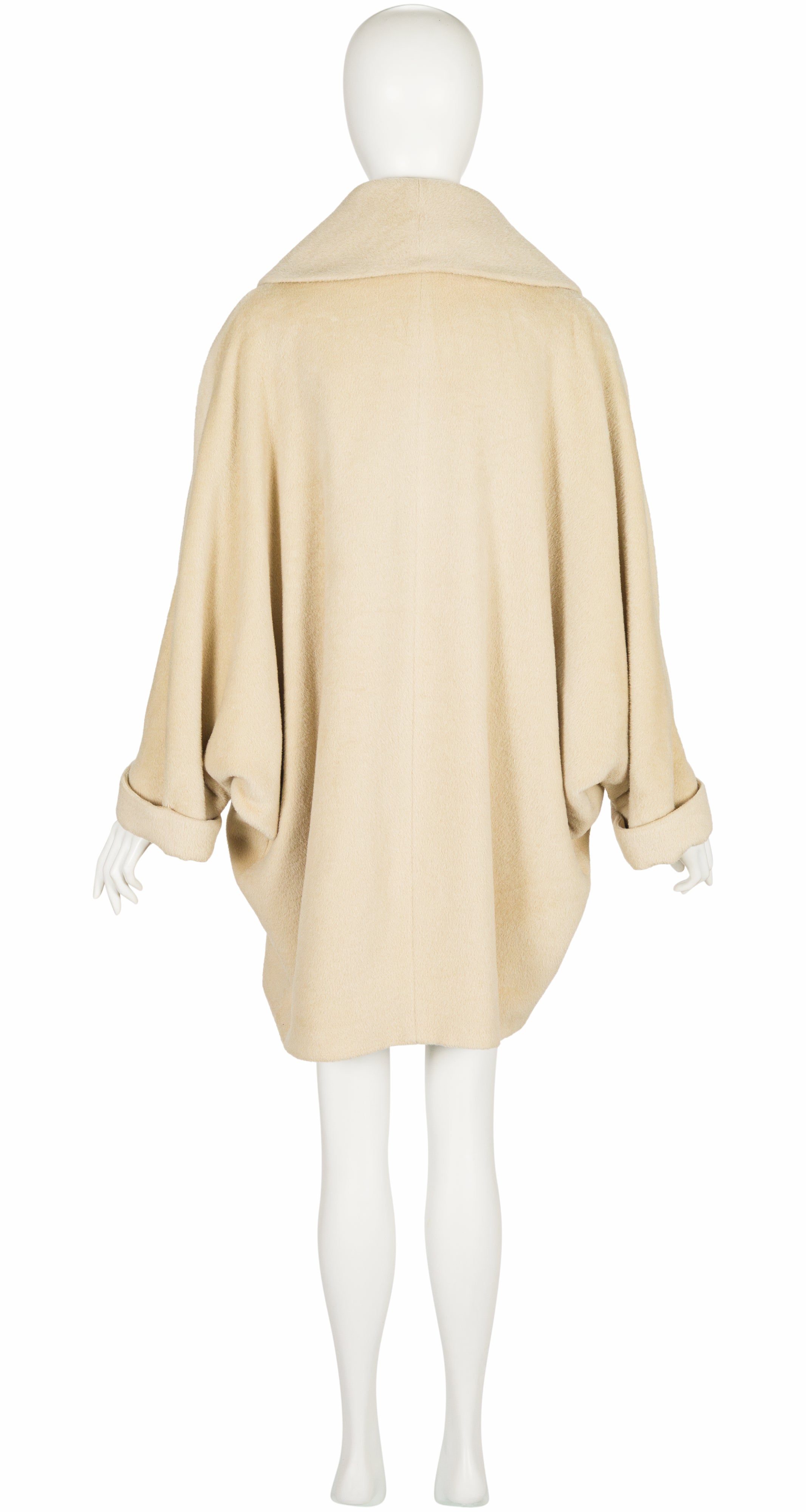 1990s Cream Cashmere & Wool Cocoon Coat