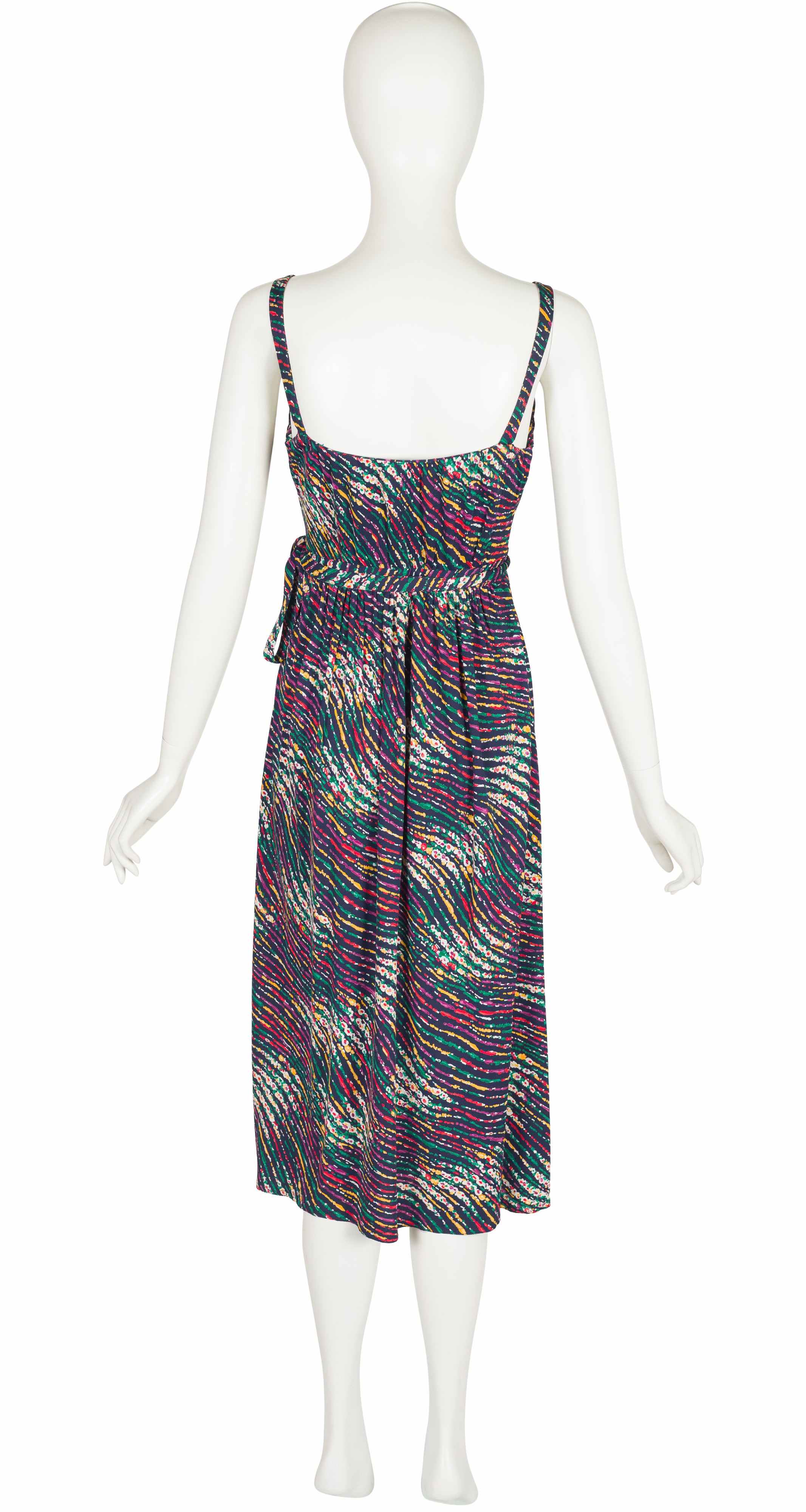 1976 S/S Abstract Print Viscose Jersey Wrap Dress & Sash