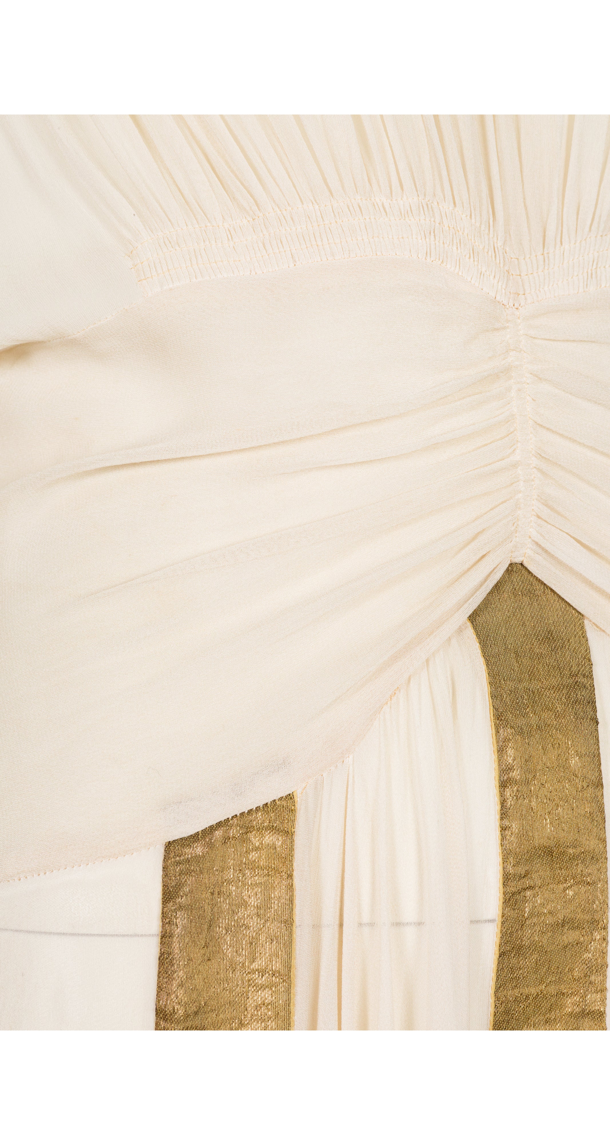 1940s Gold Lamé & Ivory Silk Chiffon Gown