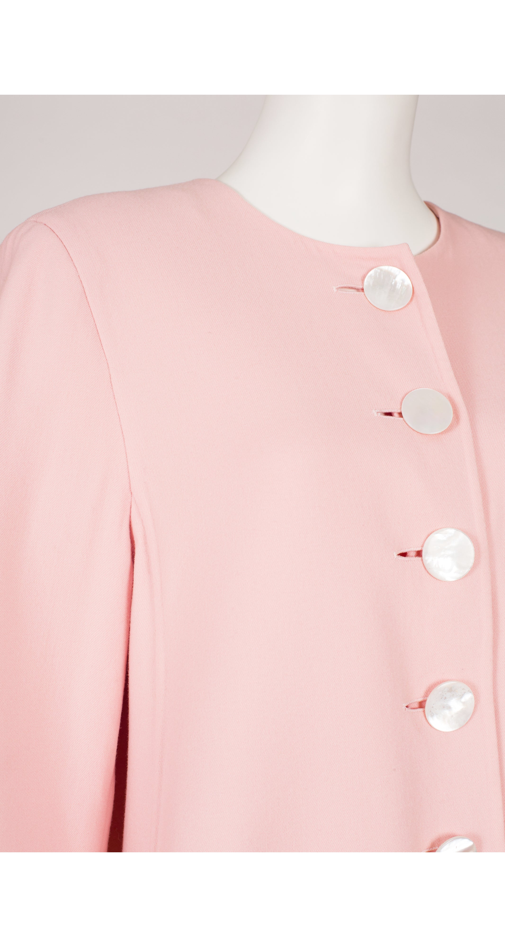 1990s Baby Pink Wool Swing Coat