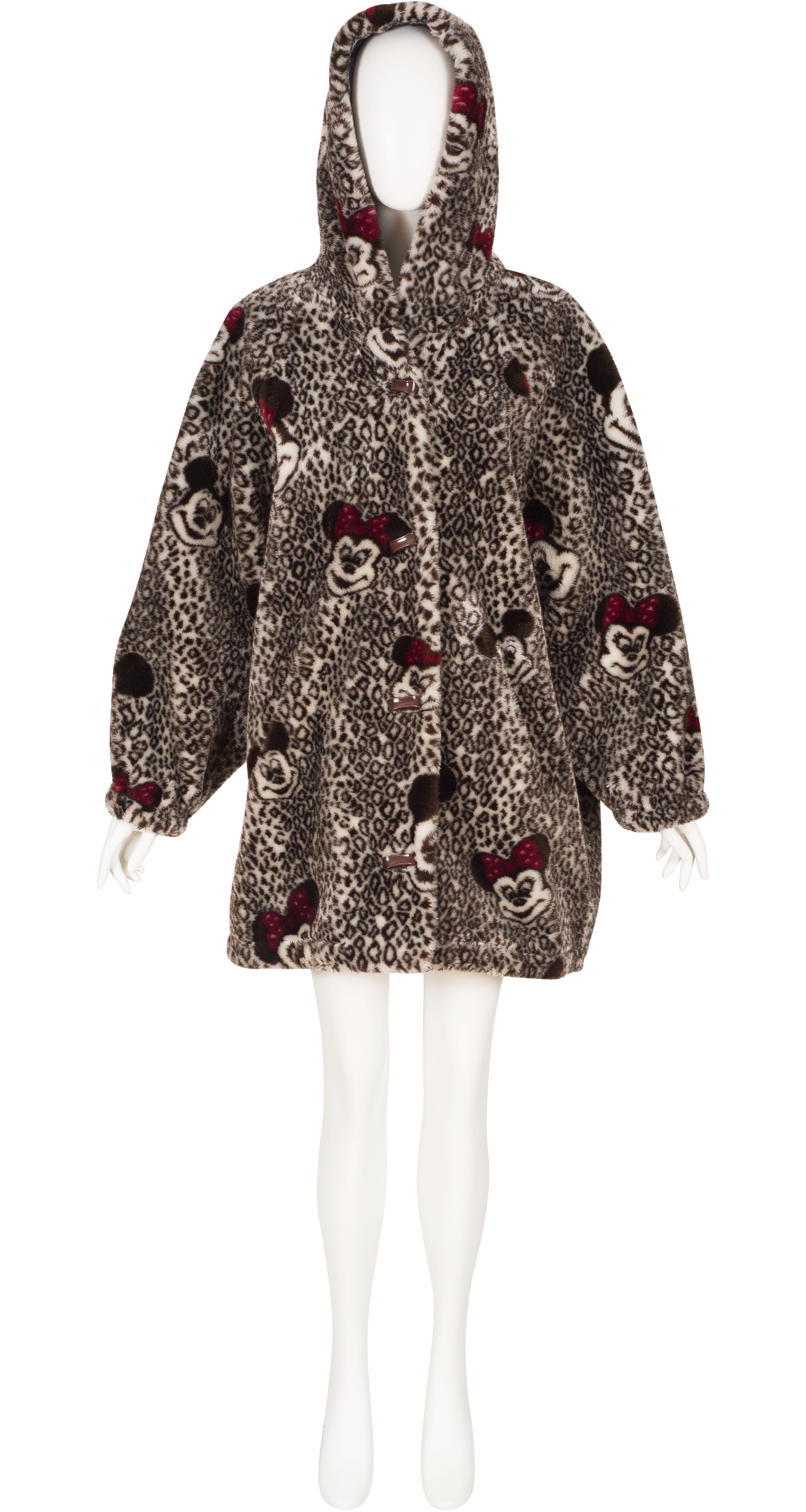 1990s Mickey & Minnie Mouse Faux Fur Hooded Coat