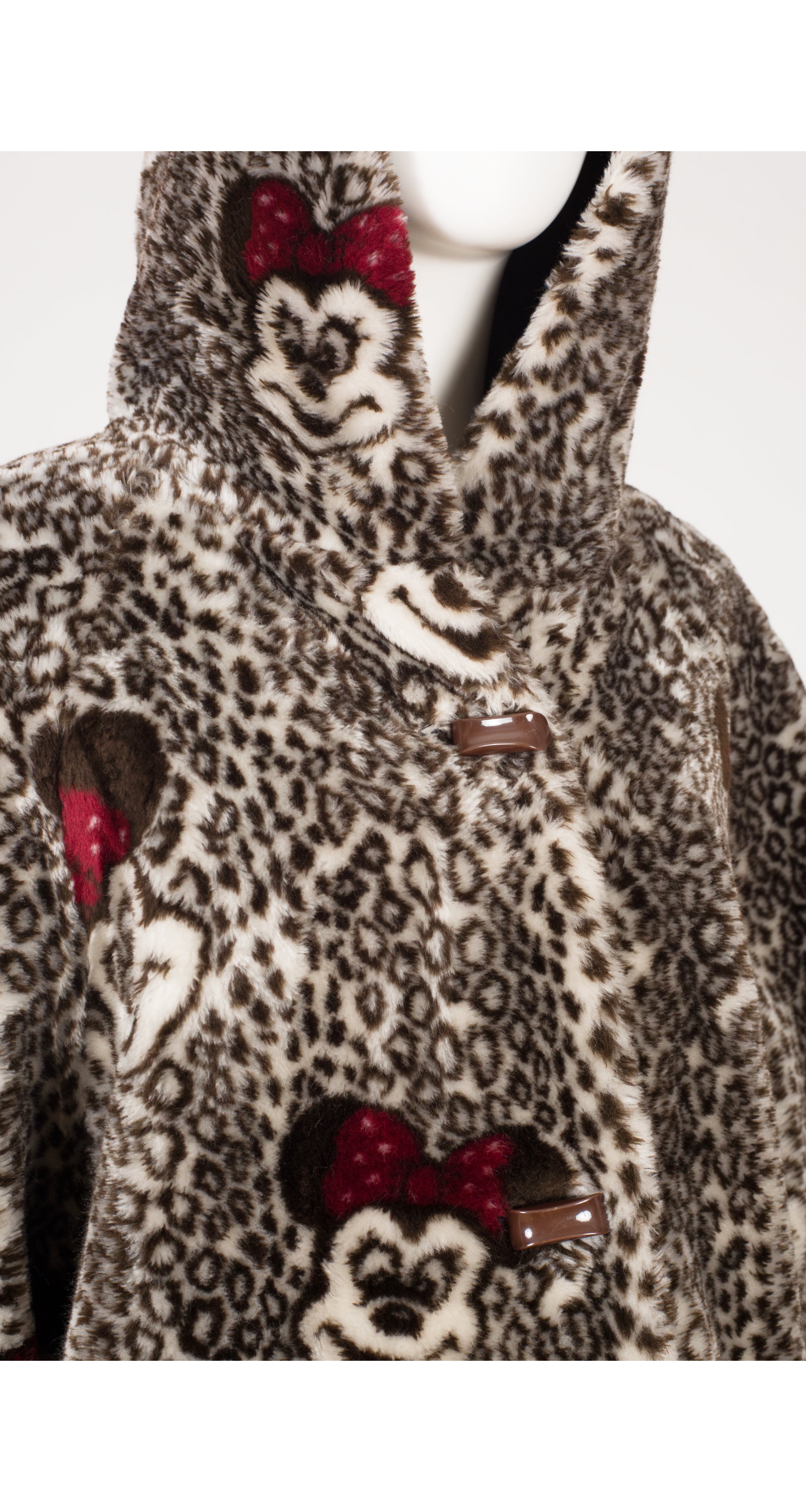 1990s Mickey & Minnie Mouse Faux Fur Hooded Coat