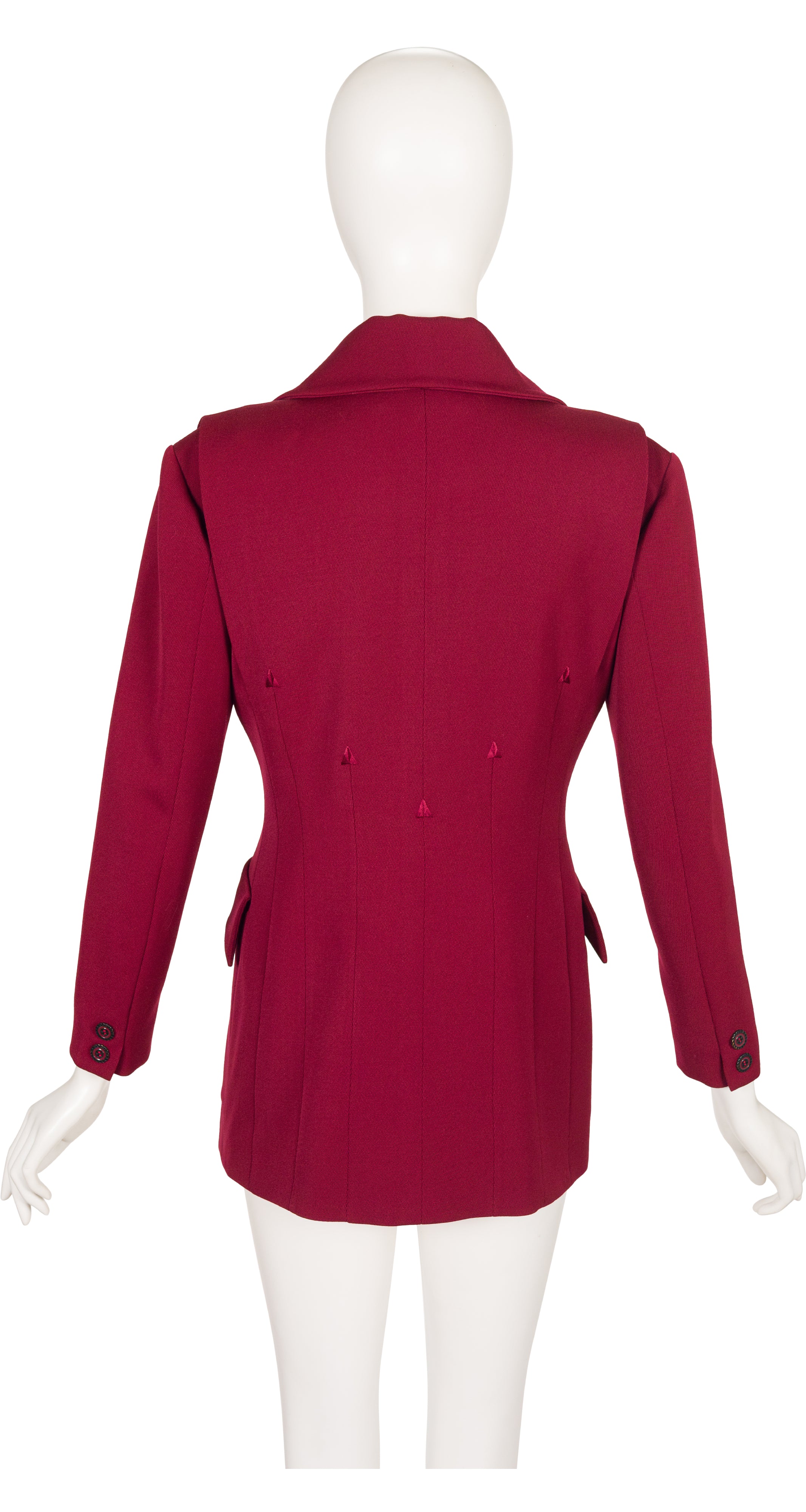 1992-93 F/W Burgundy Gabardine Pointed Lapel Blazer