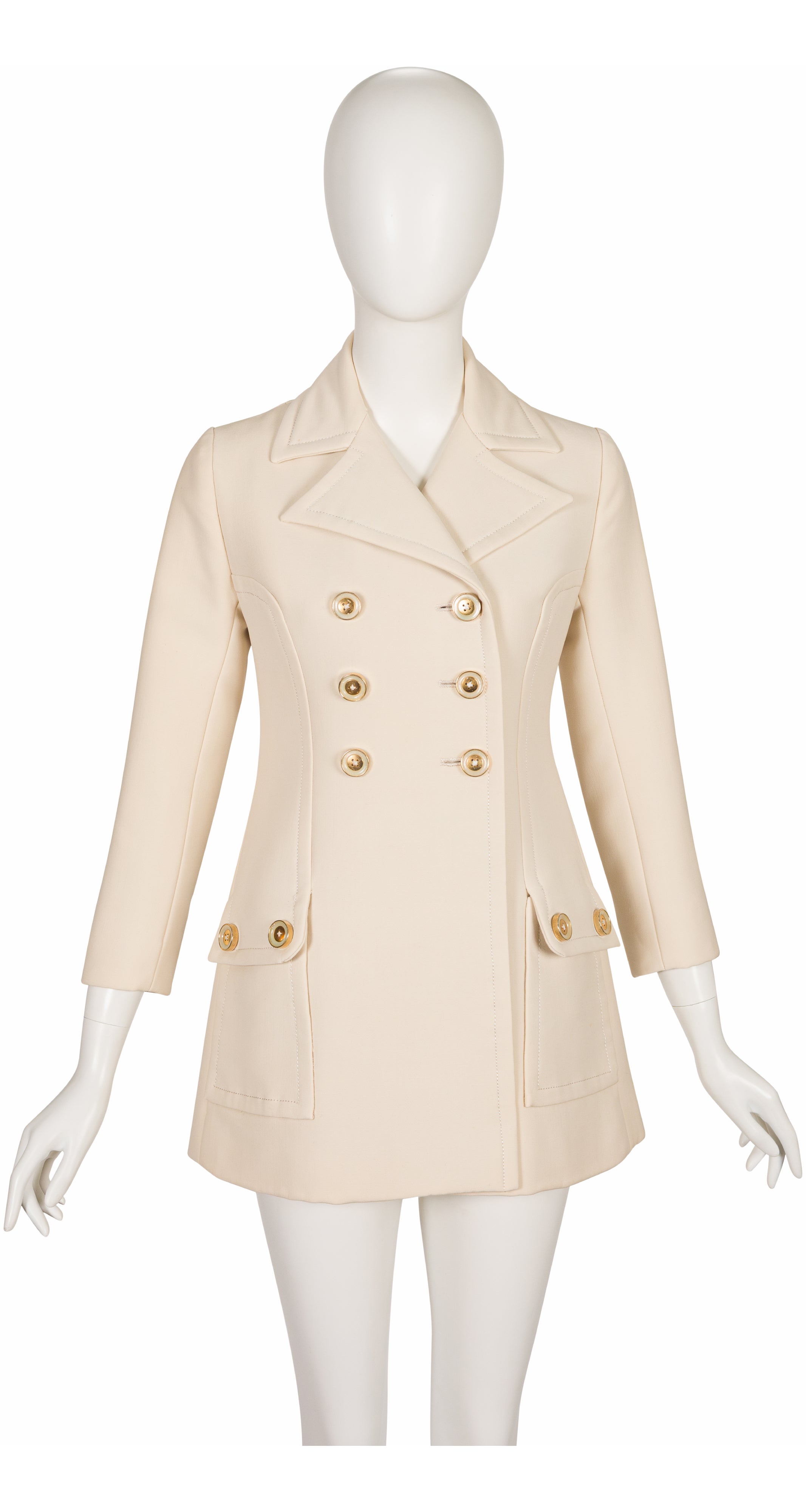 1960s Cream Wool Double-Breasted Jacket