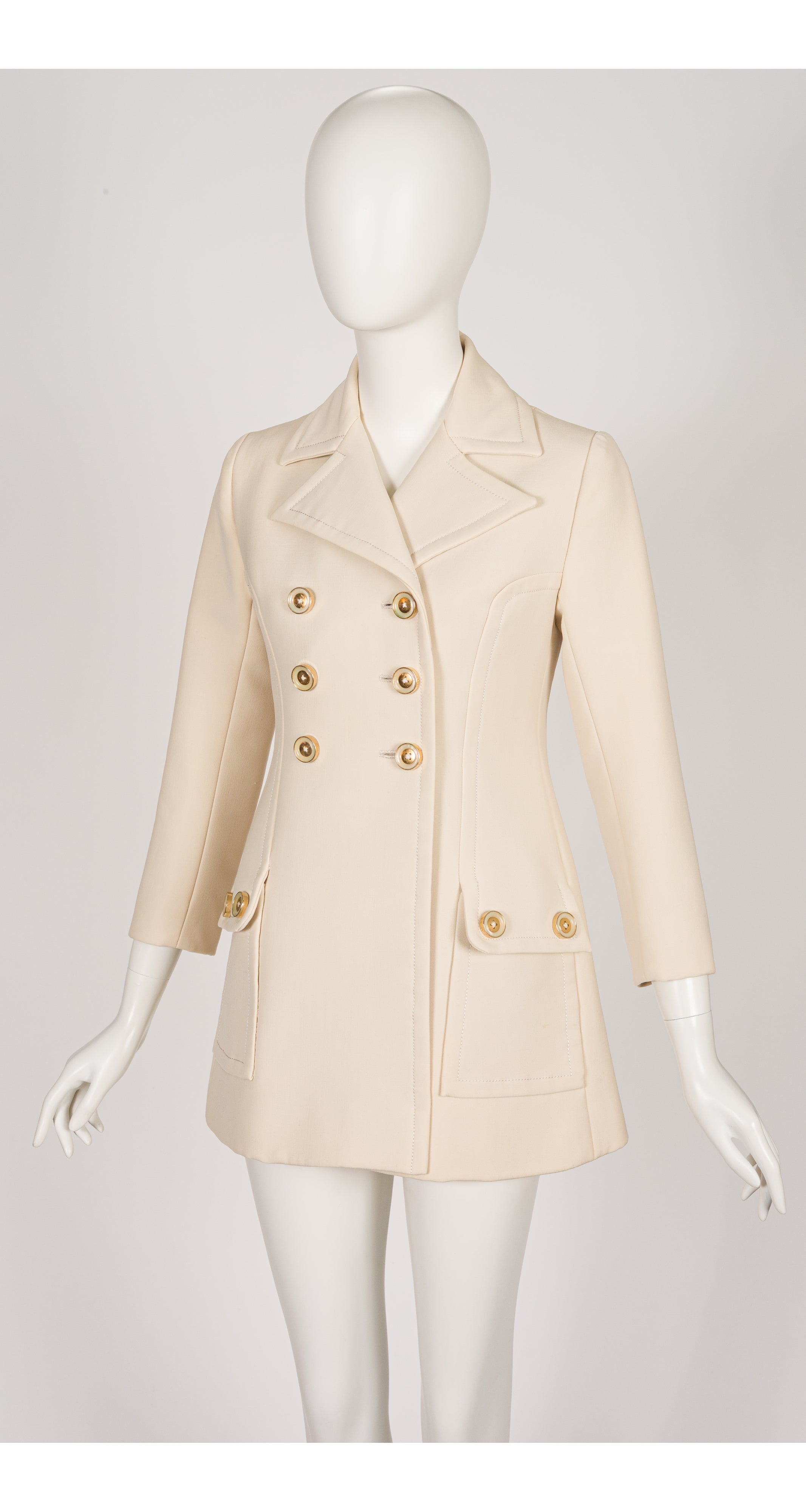 1960s Cream Wool Double-Breasted Jacket