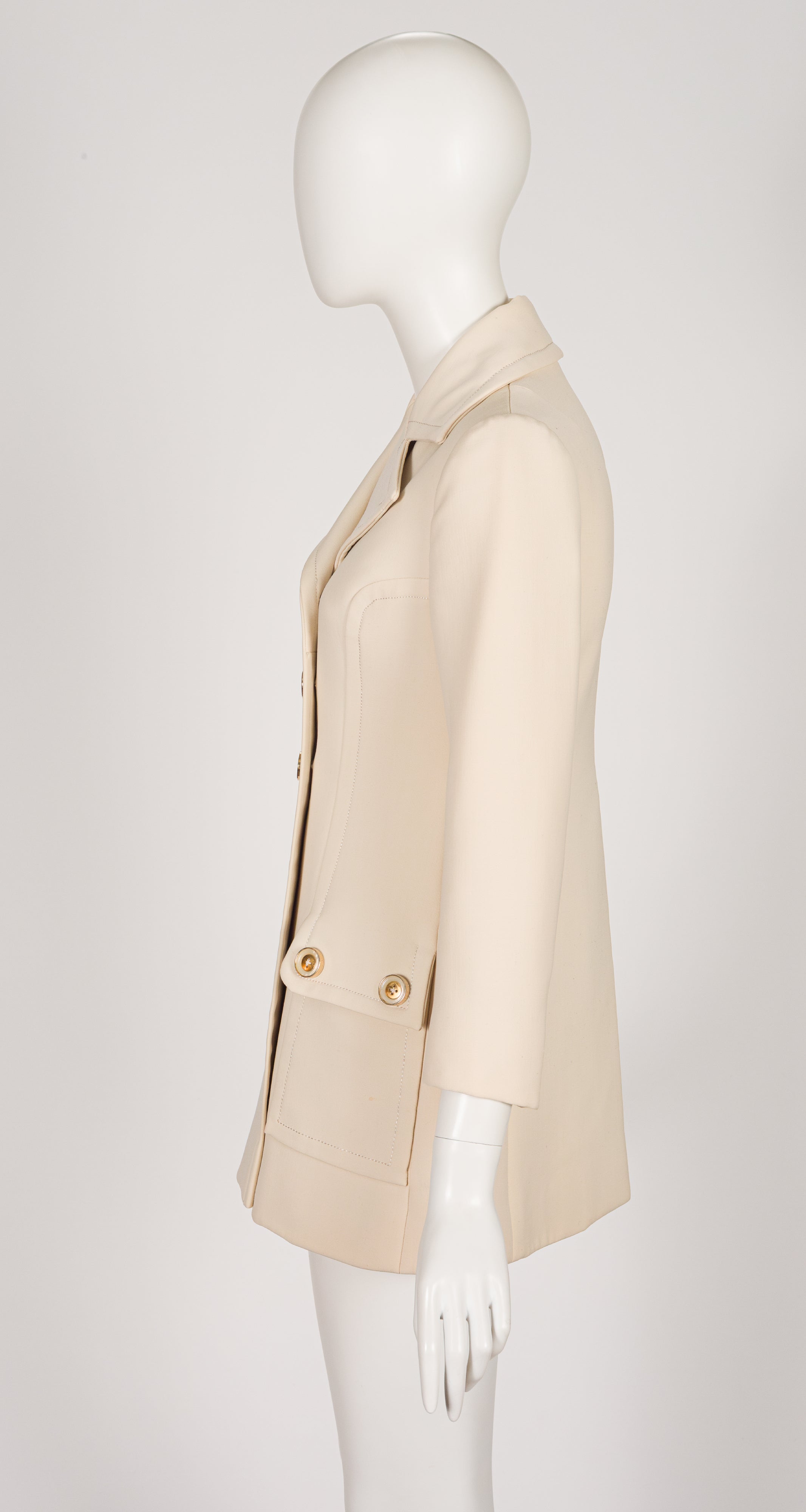 1960s Cream Wool Double-Breasted Jacket
