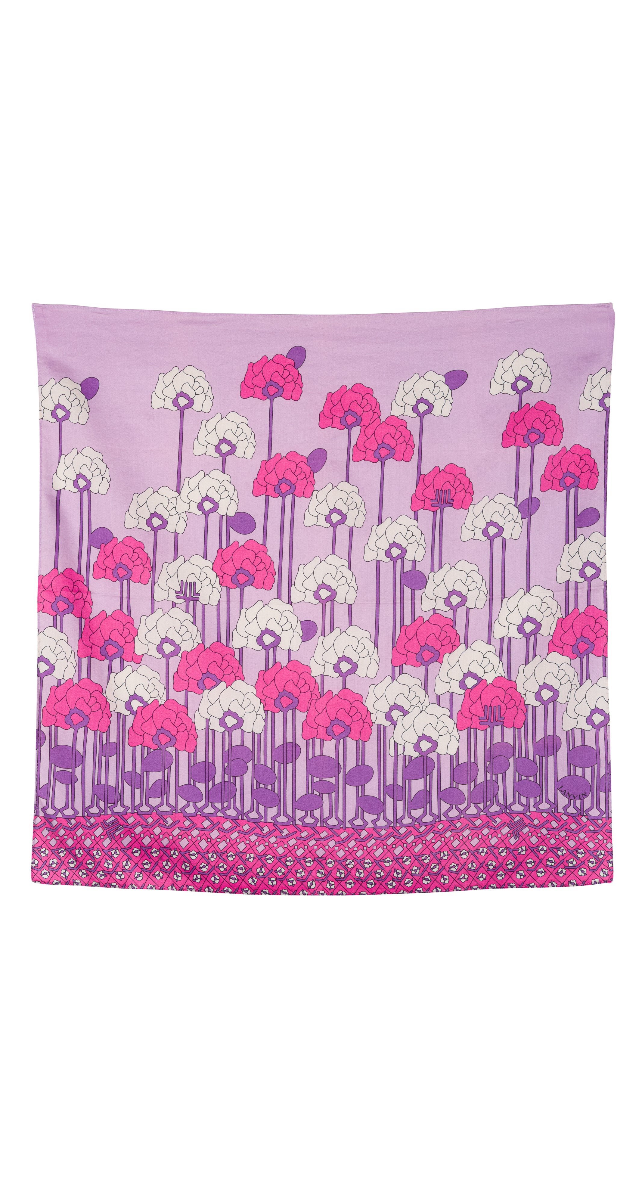 1970s Pop Art Floral Print Cotton Kerchief