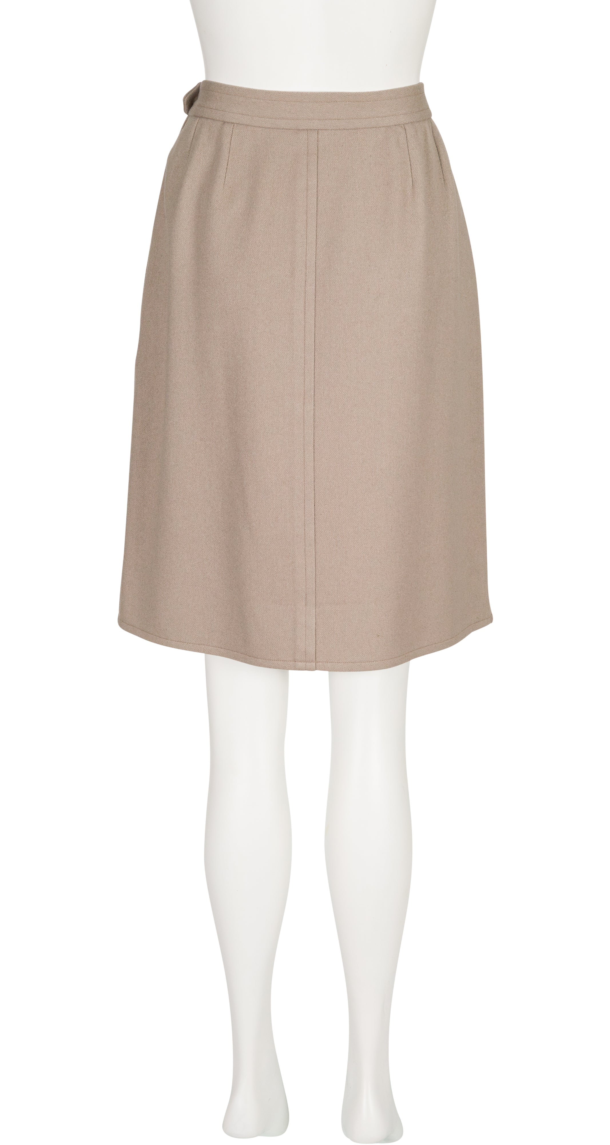 1988-89 F/W Taupe Wool Faux Wrap Skirt