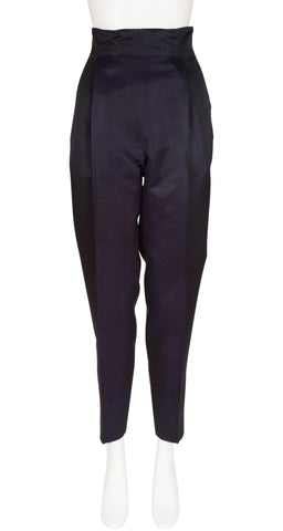 1989-90 F/W Iridescent Purple Silk High-Waisted Trousers