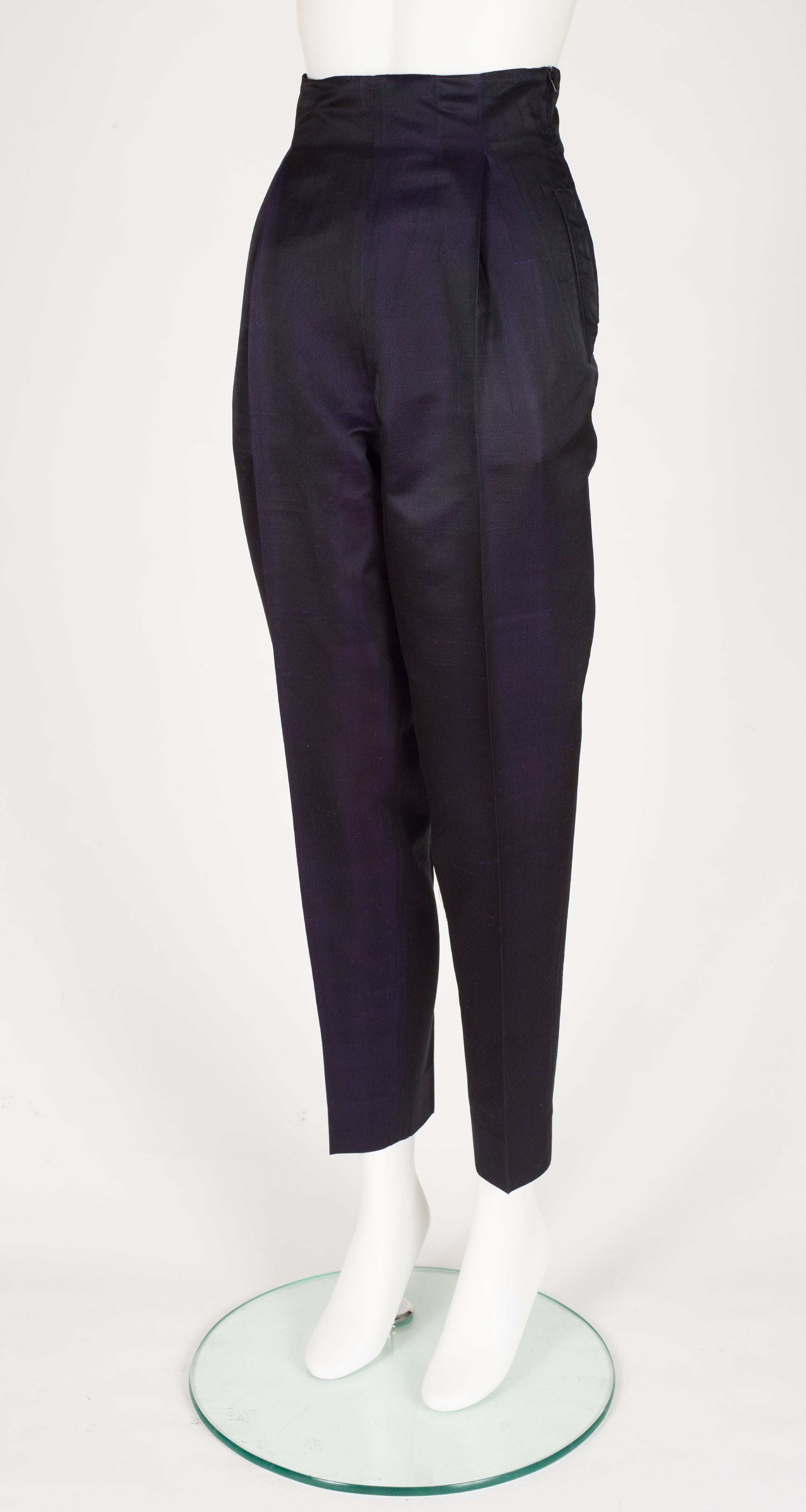 1989-90 F/W Iridescent Purple Silk High-Waisted Trousers