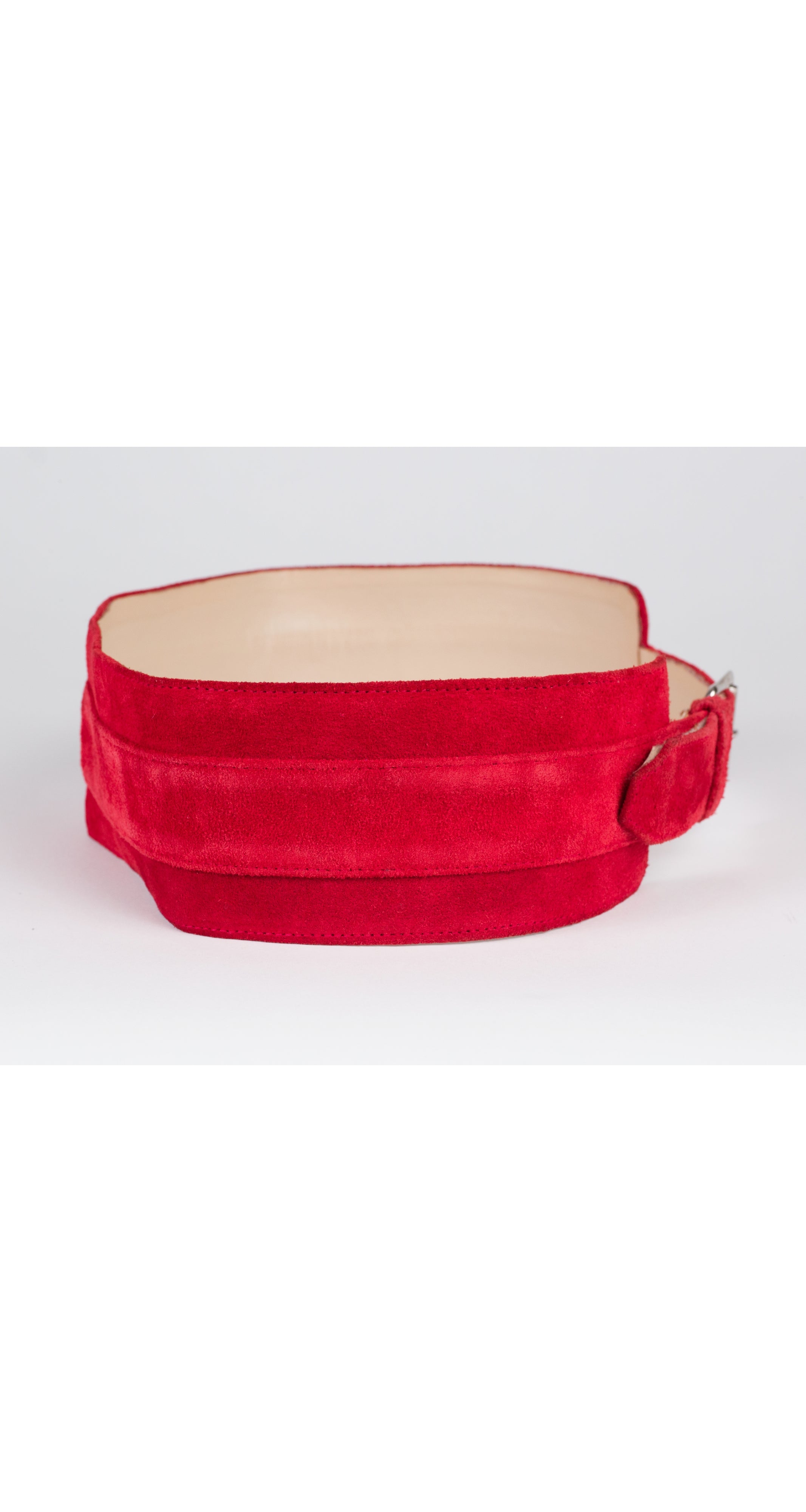 1981-82 F/W Red Suede Wide Waist Belt