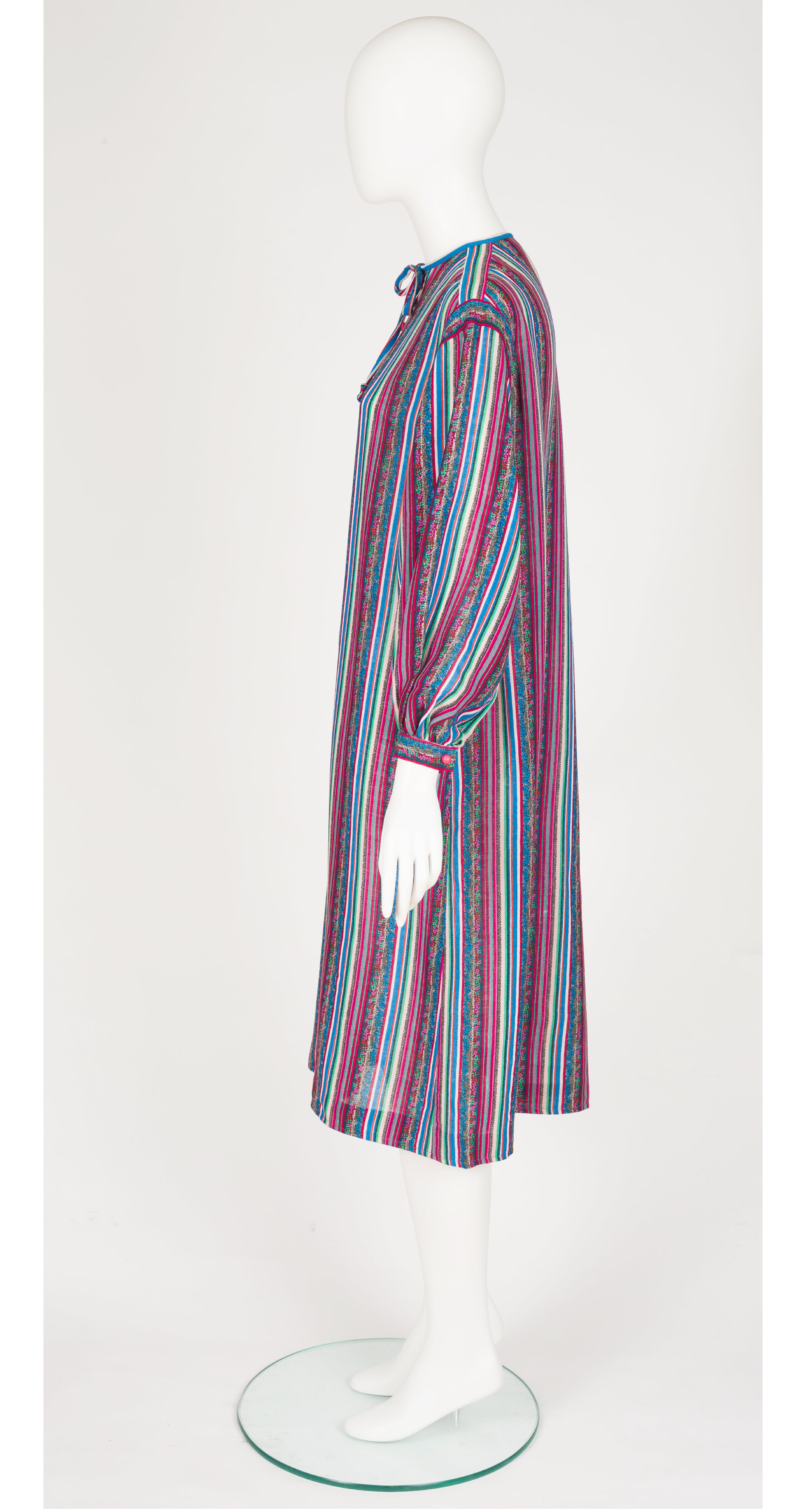 1978 S/S Runway Striped Wool Challis Dress