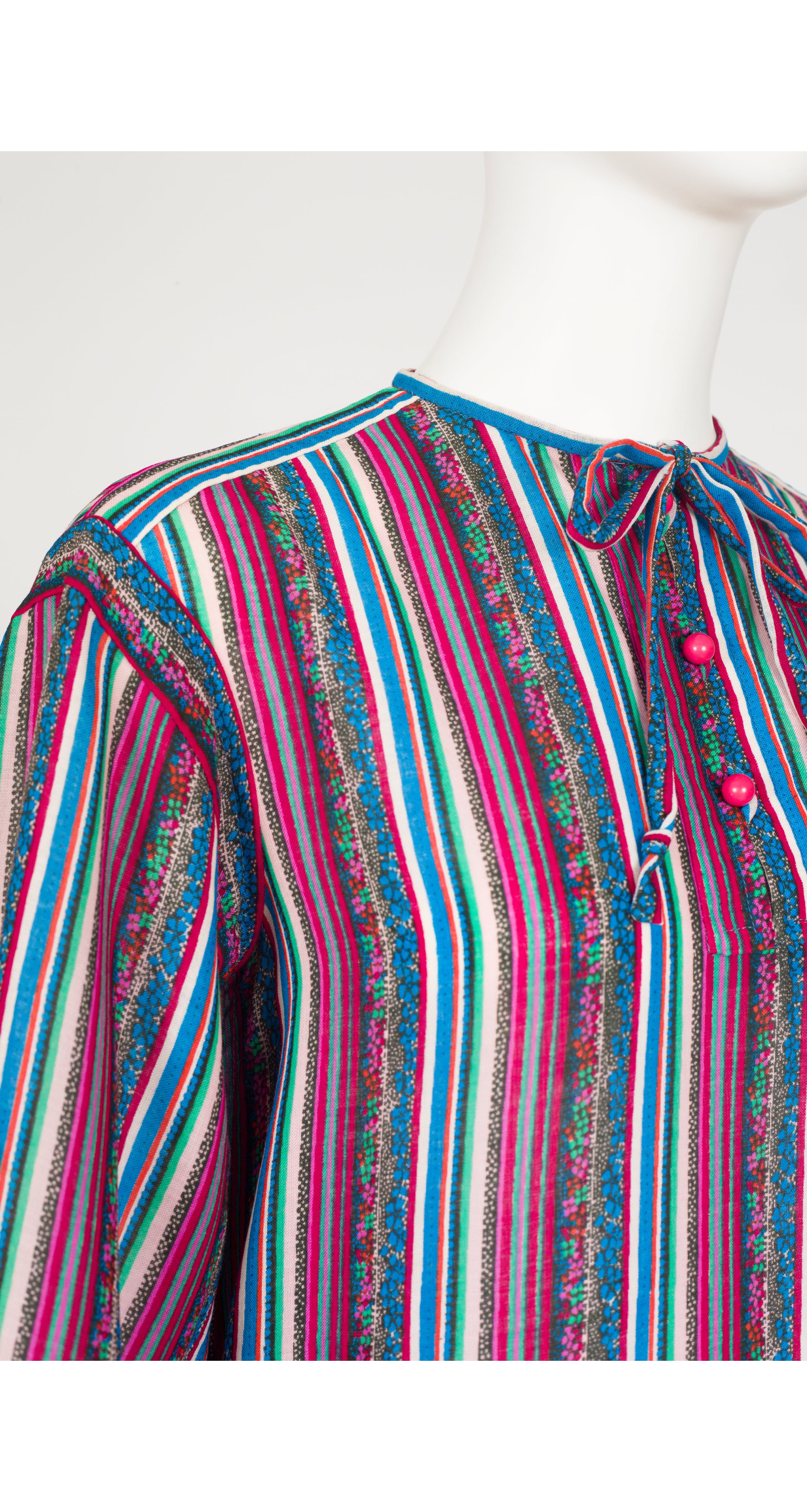 1978 S/S Runway Striped Wool Challis Dress