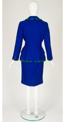 1991-92 F/W Blue Wool Ribbon Trim Three-Piece Skirt Suit