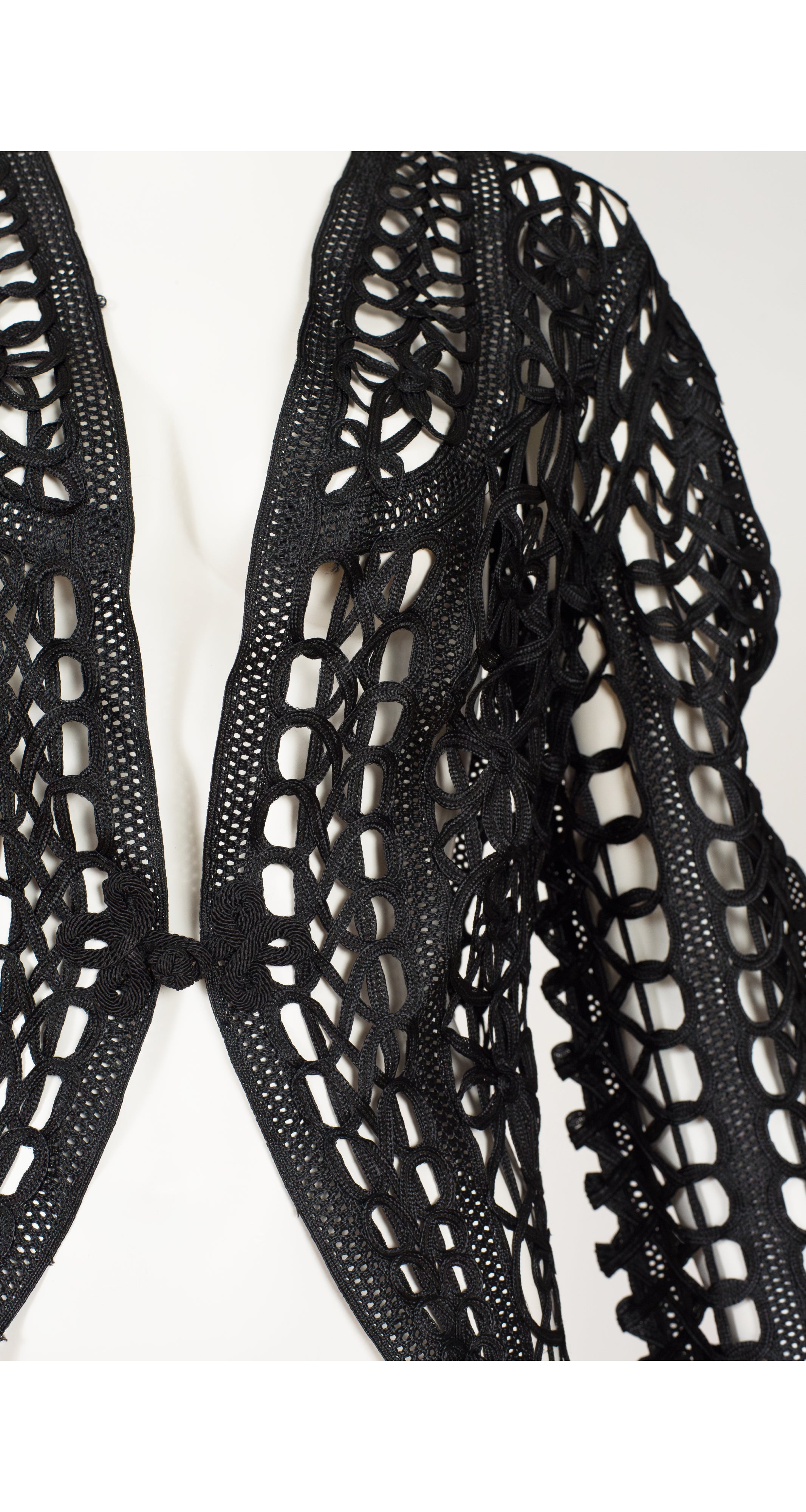 Antique Black Silk Braided Tape Lace Tailcoat Jacket