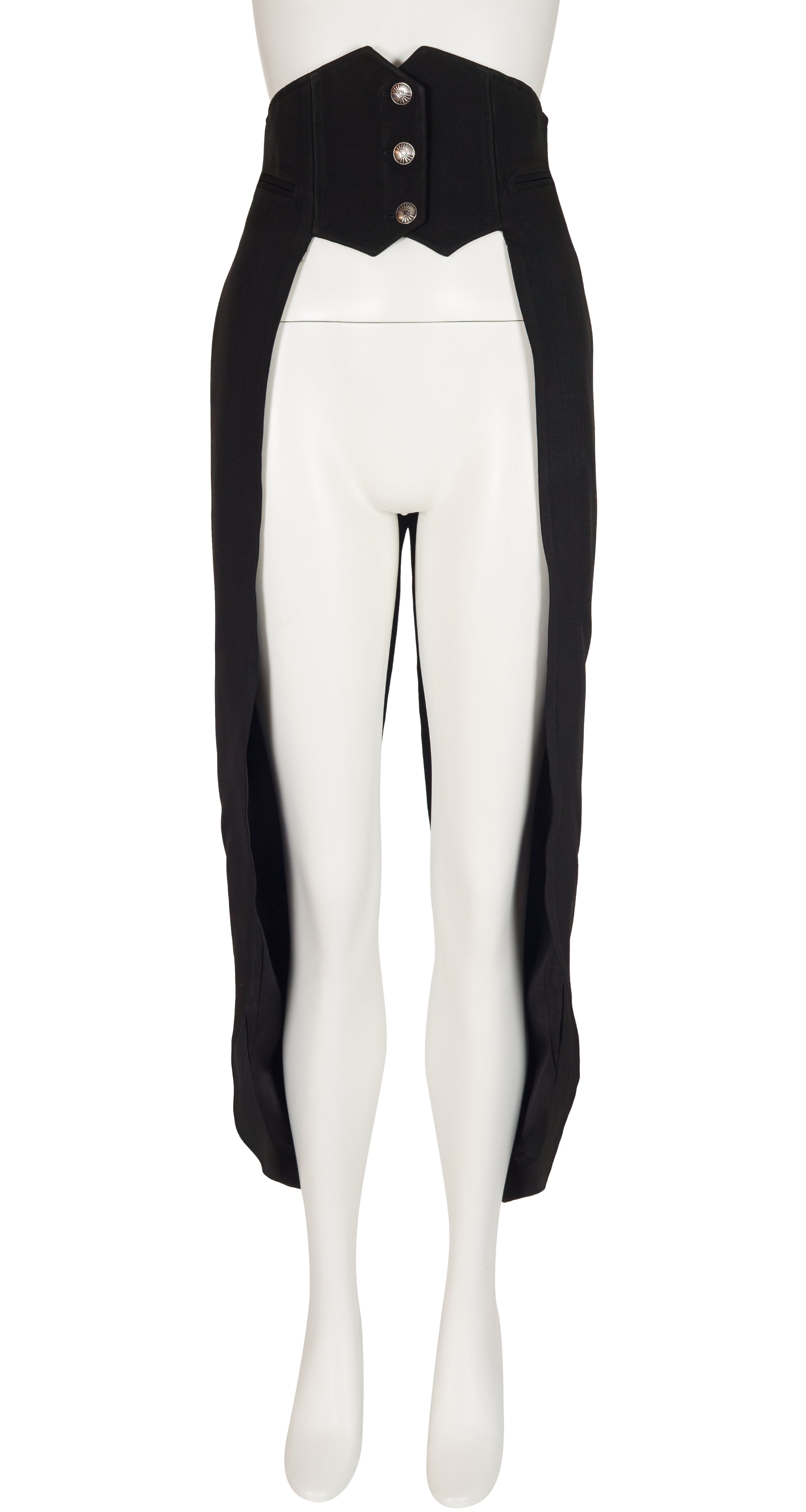 1992 F/W Black Rayon Crepe Tails Belt