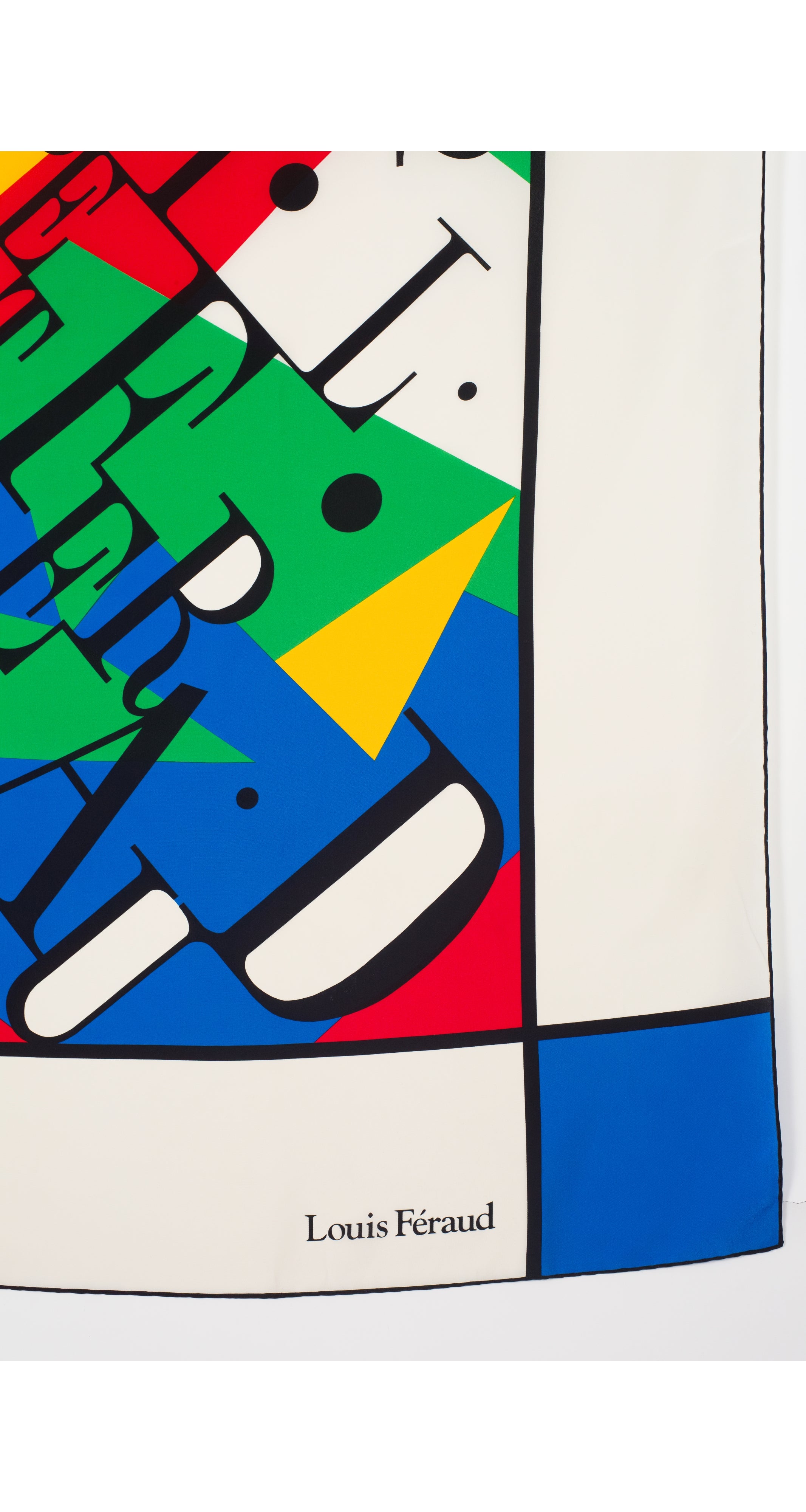 1992 Ad Campaign 51" Mondrian Color-Block Silk Scarf