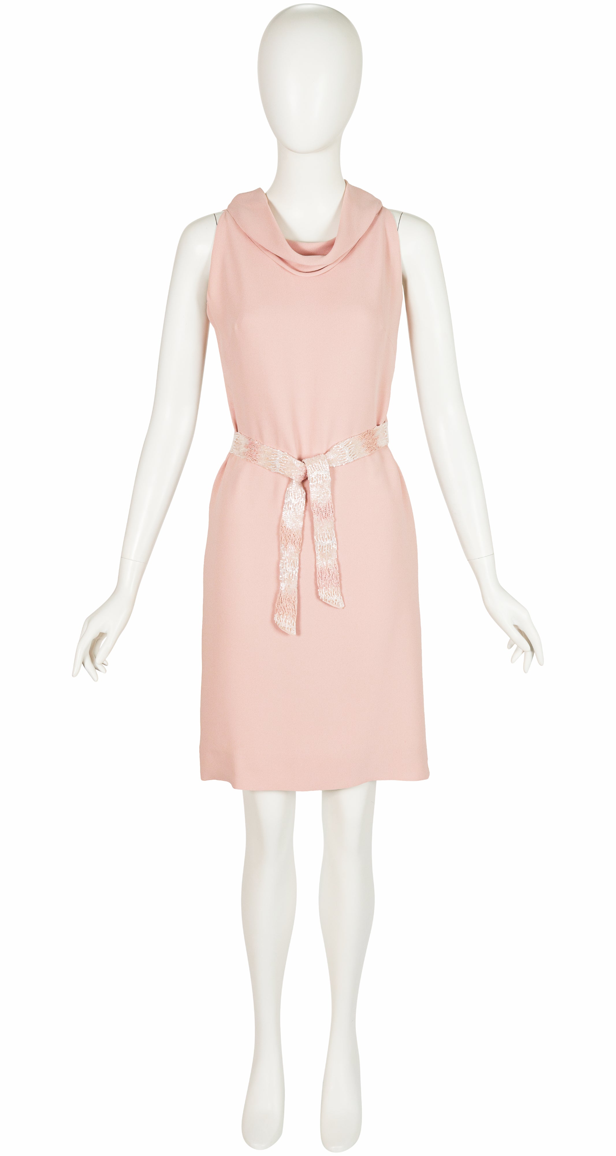 1999-00 F/W Pink Silk Crepe Cowl Neck Dress