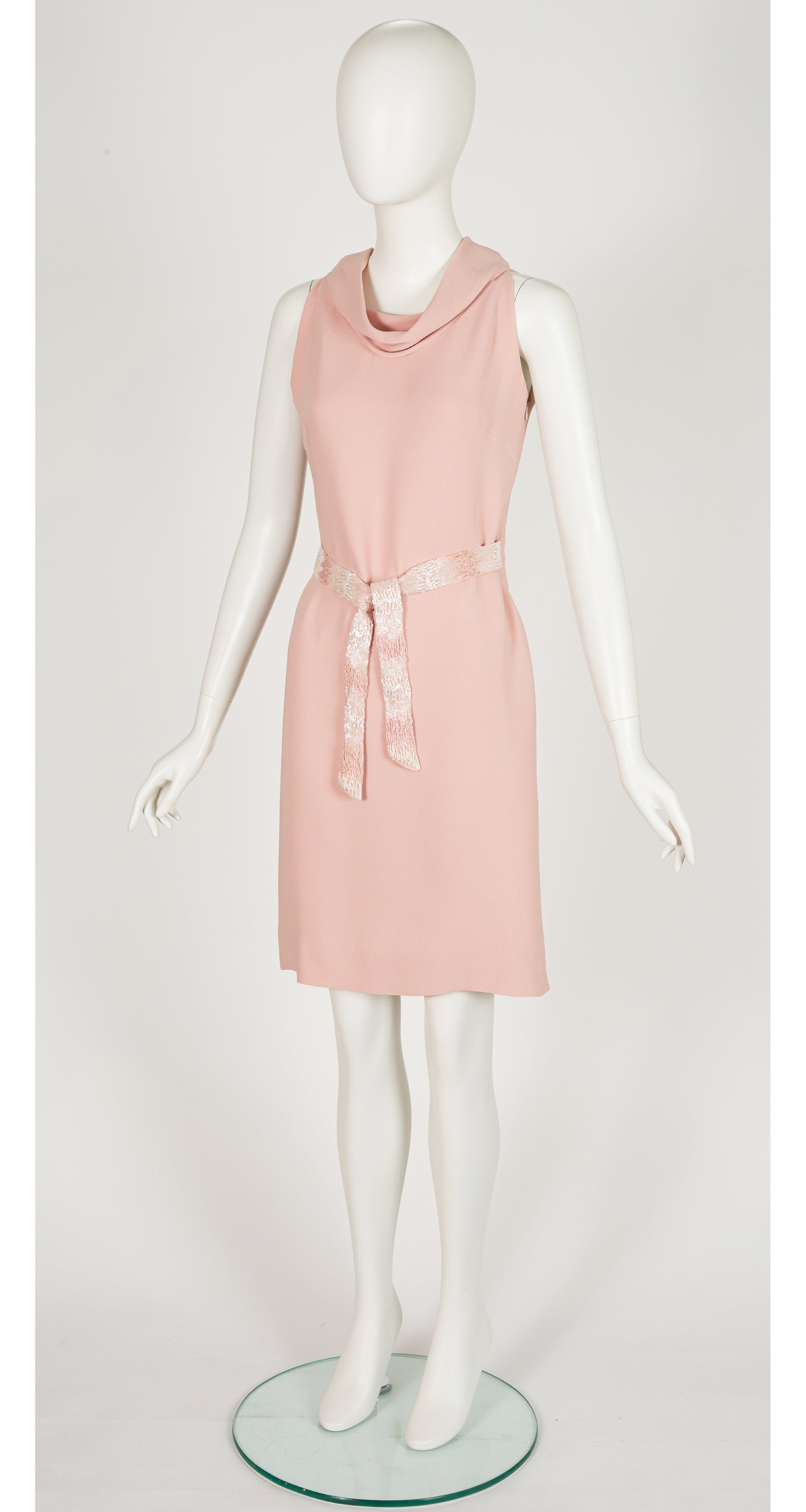 1999-00 F/W Pink Silk Crepe Cowl Neck Dress