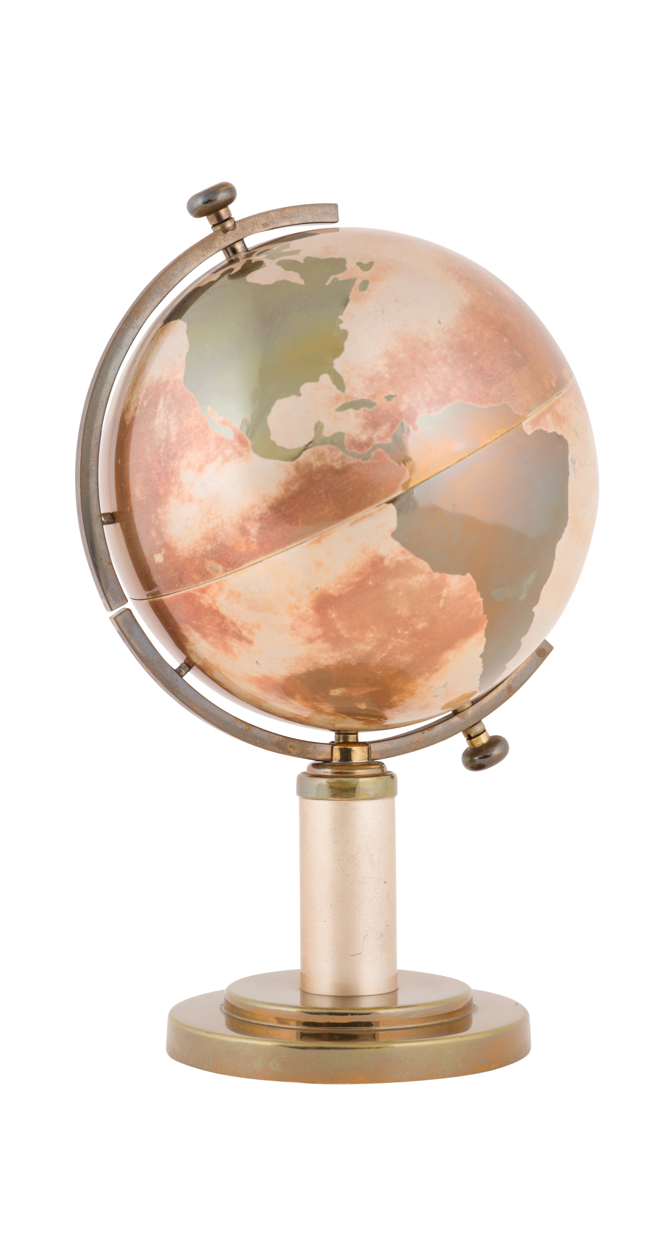 1950s Mid-Century Brass Globe Cigarette Dispenser