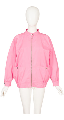 1980s Bubblegum Pink Cotton Bomber Jacket
