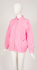 1980s Bubblegum Pink Cotton Bomber Jacket
