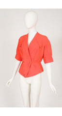 1980s Orange Linen Short-Sleeve Jacket