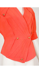 1980s Orange Linen Short-Sleeve Jacket