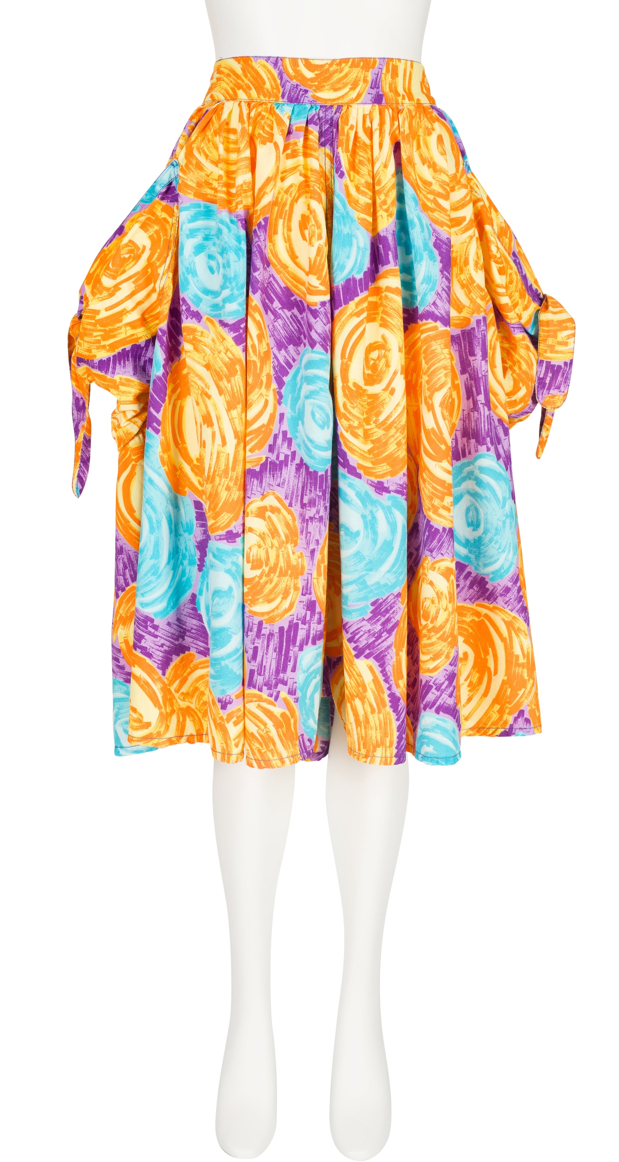 1980s Abstract Print Cotton Pocket Skirt