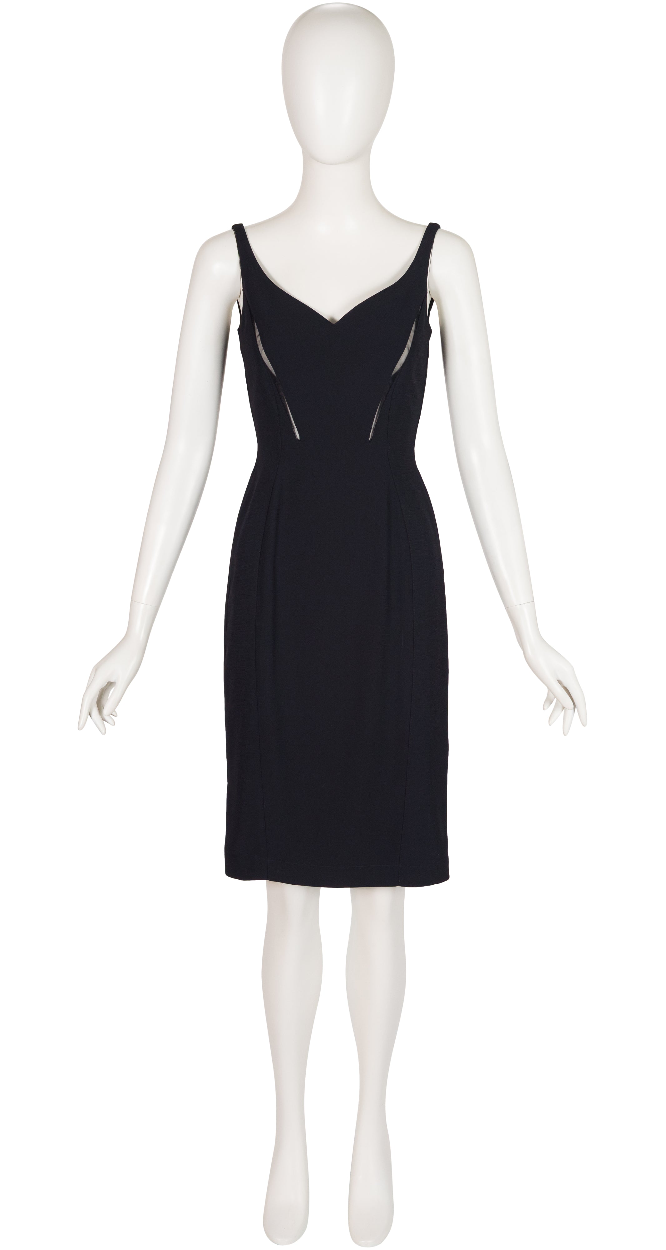 1999 S/S Black Sheer Cut-Out Sheath Dress