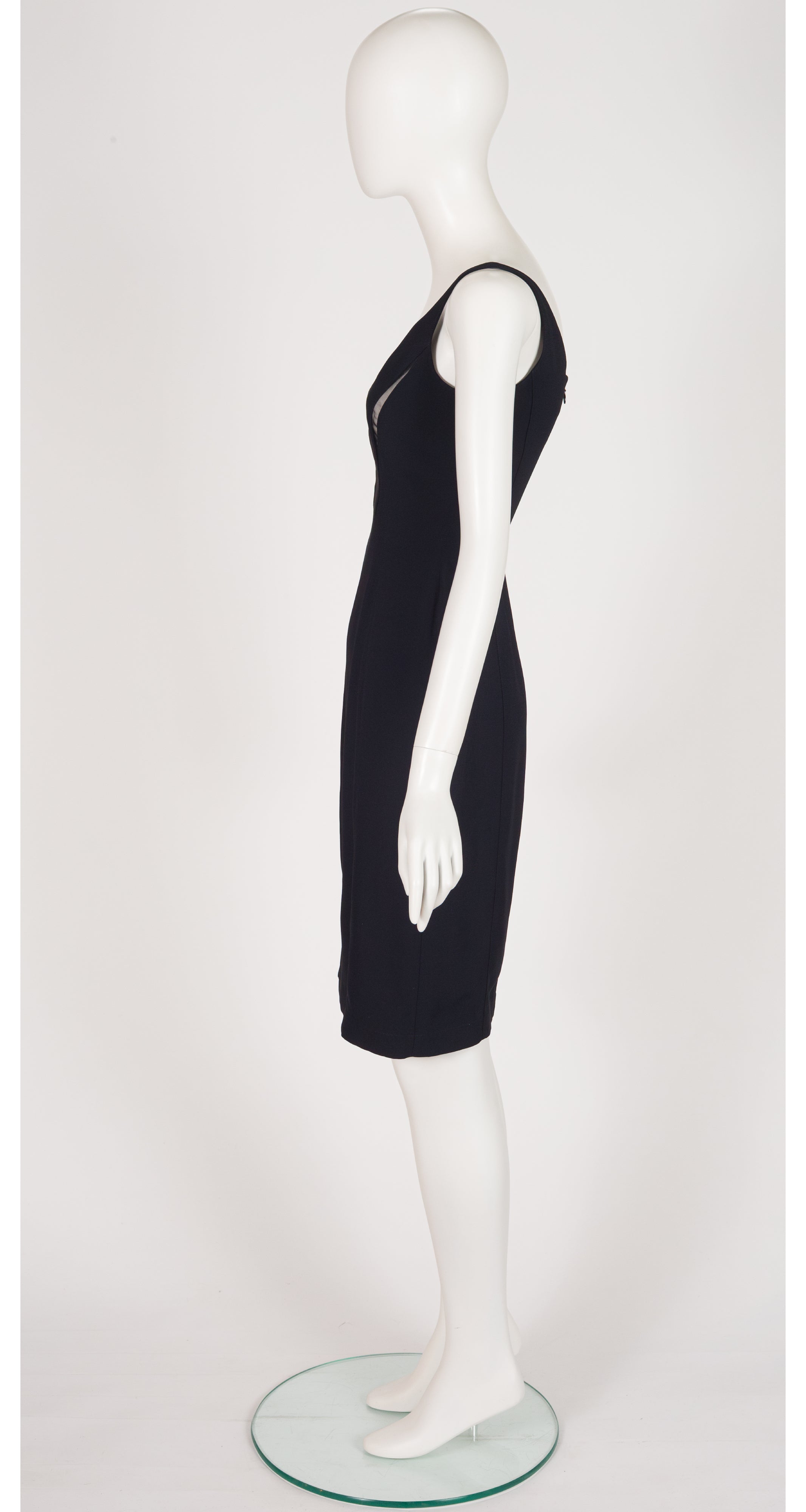 1999 S/S Black Sheer Cut-Out Sheath Dress