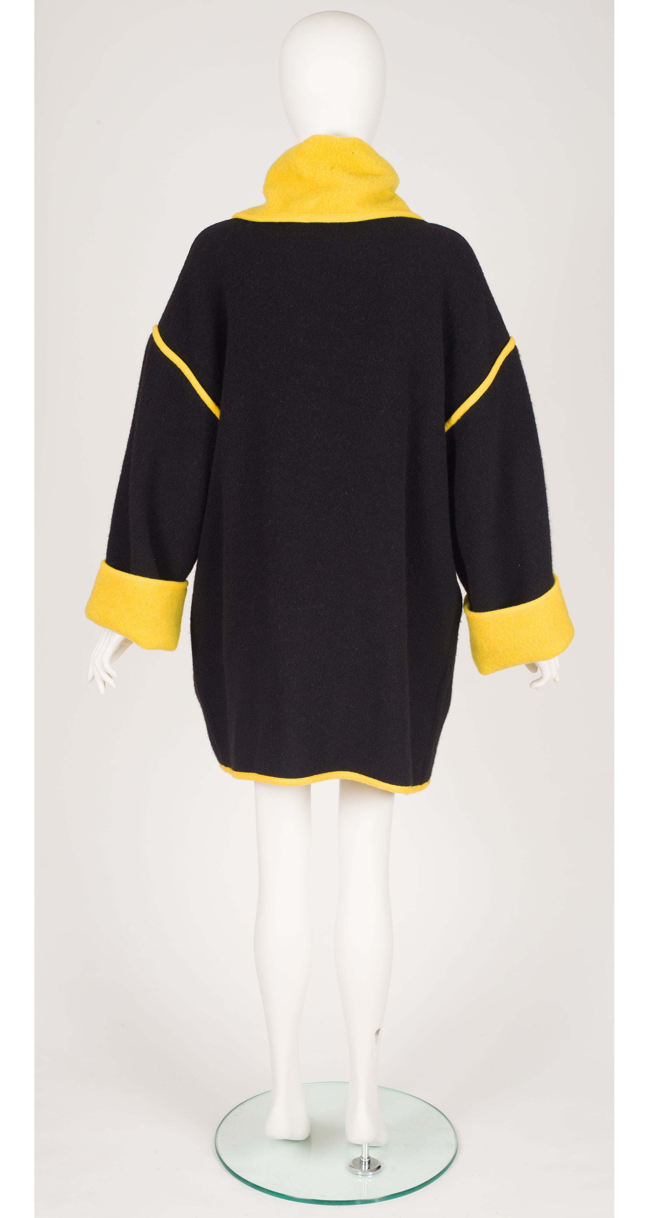 1992-93 F/W Ad Campaign Black & Yellow Wool Reversible Coat