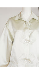 1991 Runway Pearl Silk Satin Lucite Toggle Coat