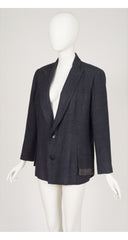1999 A/W Charcoal Gray Woven Wool Blazer