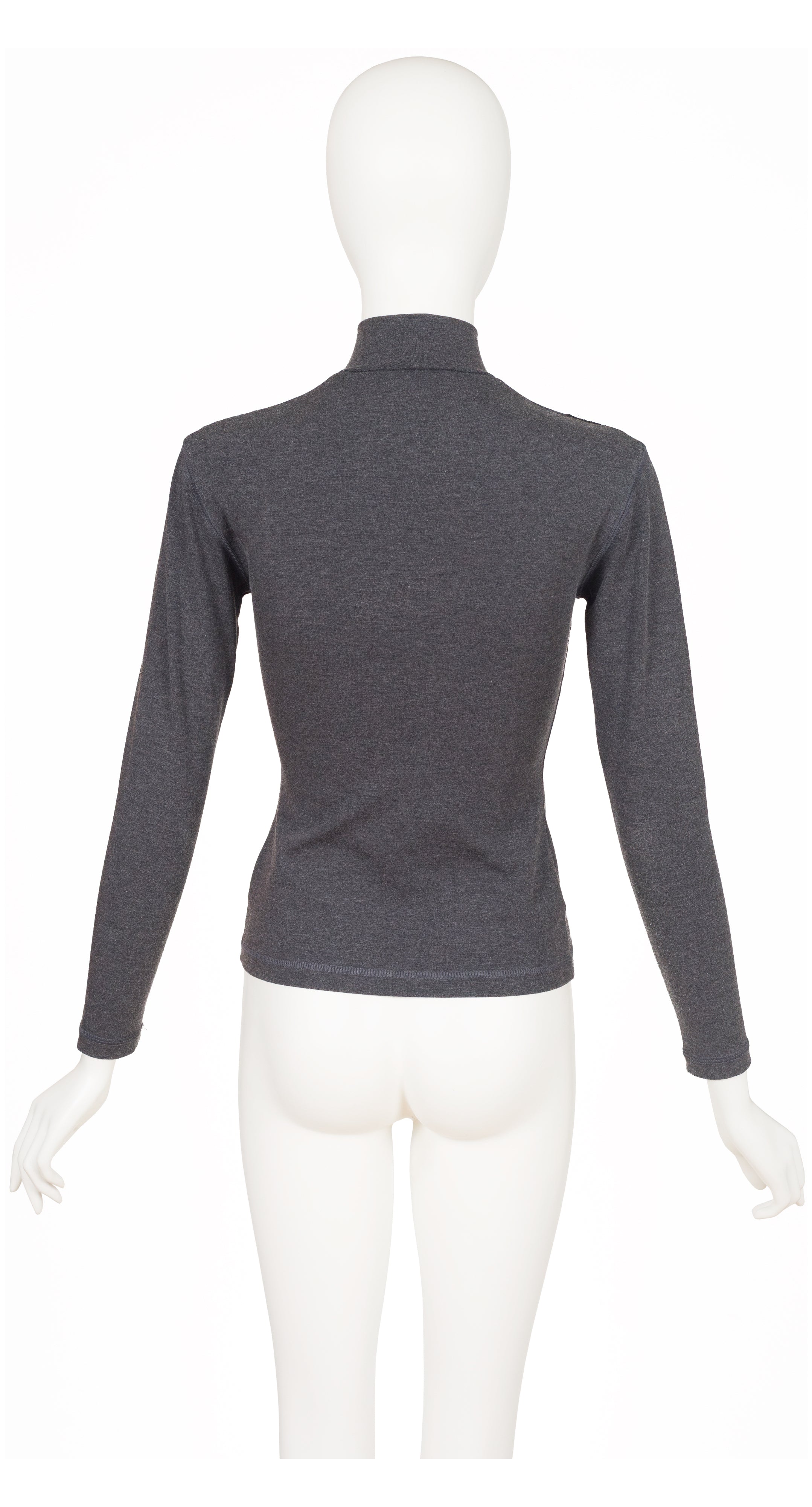 1992-93 F/W Lace Inset Gray Jersey Long Sleeve Top