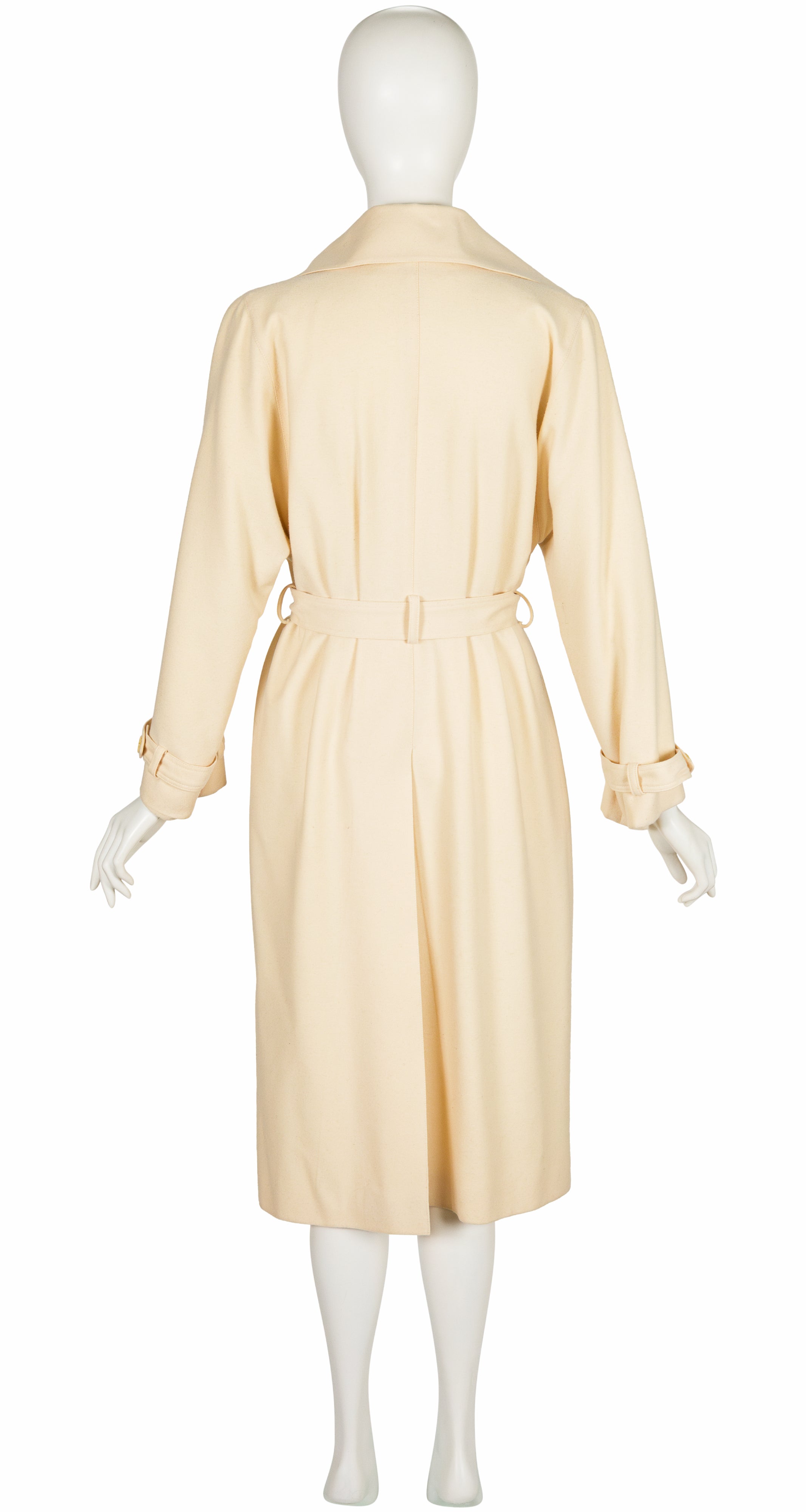 1976 S/S Cream Wool Double-Breasted Trench Coat