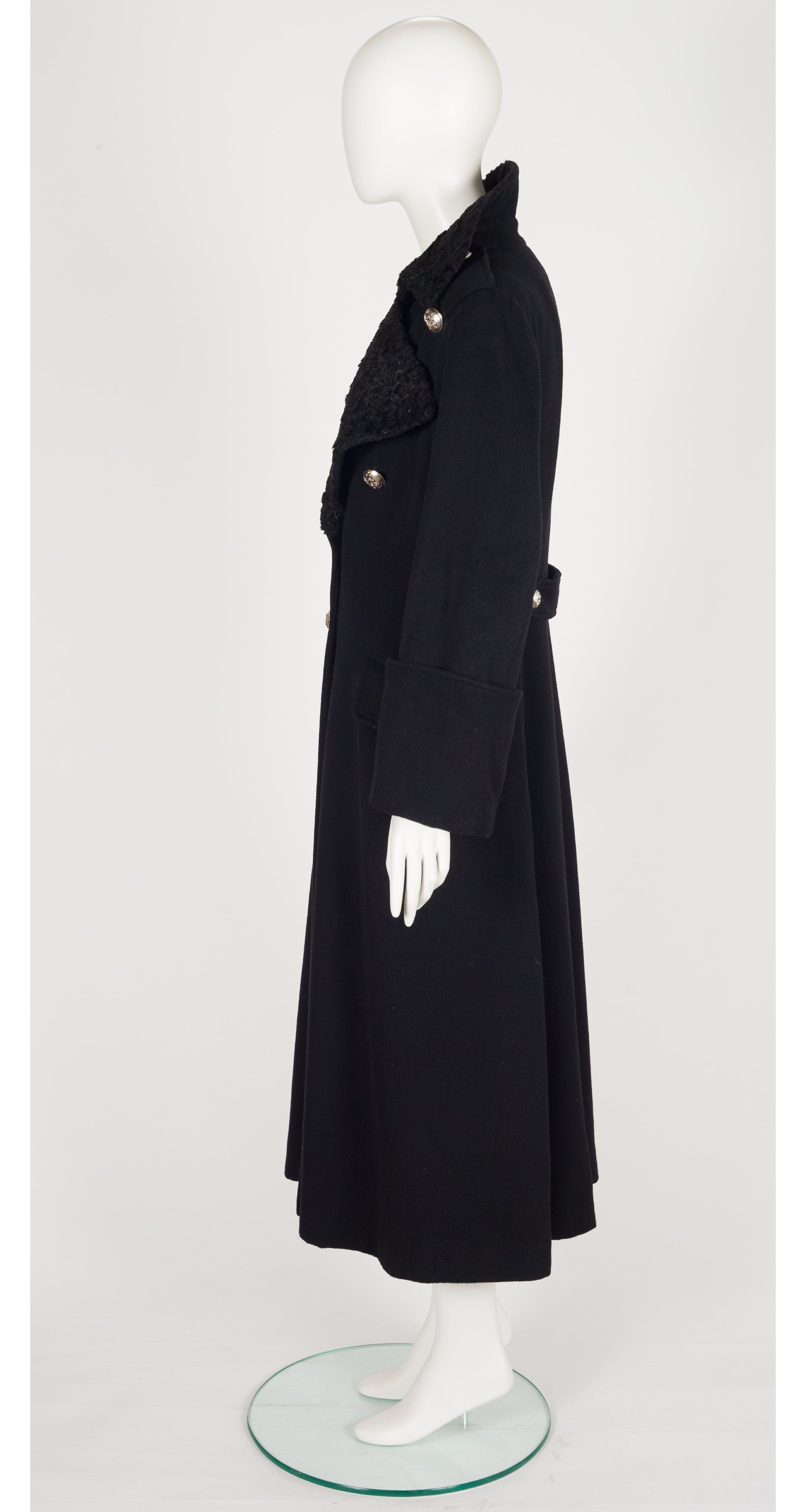 1993-94 F/W Astrakhan Black Wool Military Coat