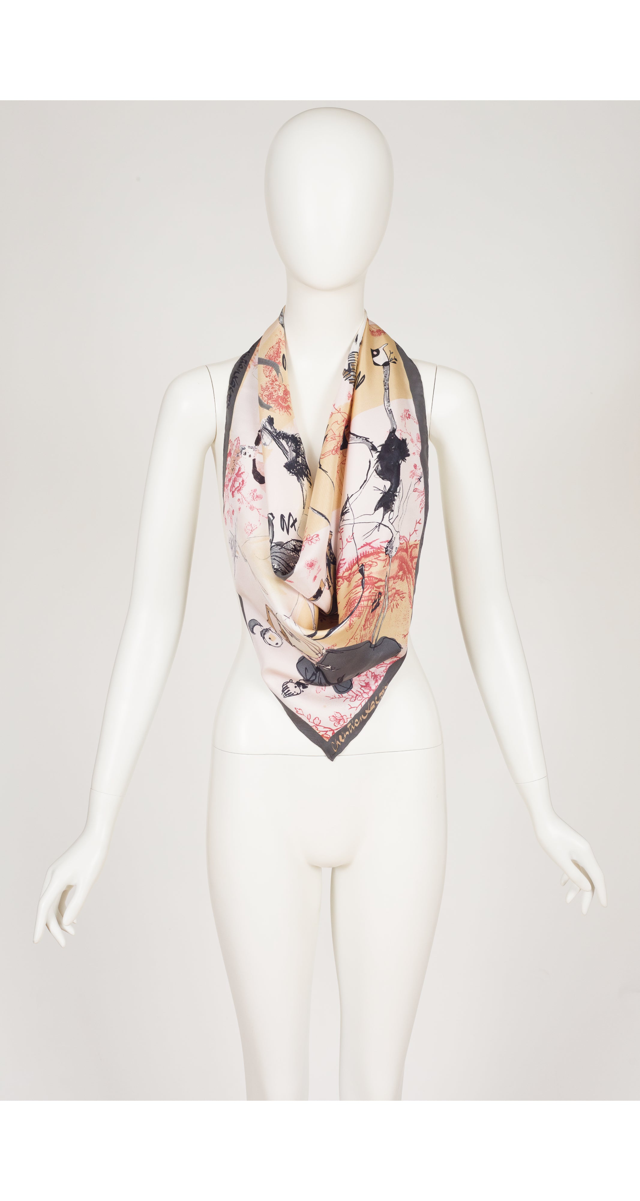 2007 20th Anniversary Fashion Illustration Silk Twill Scarf