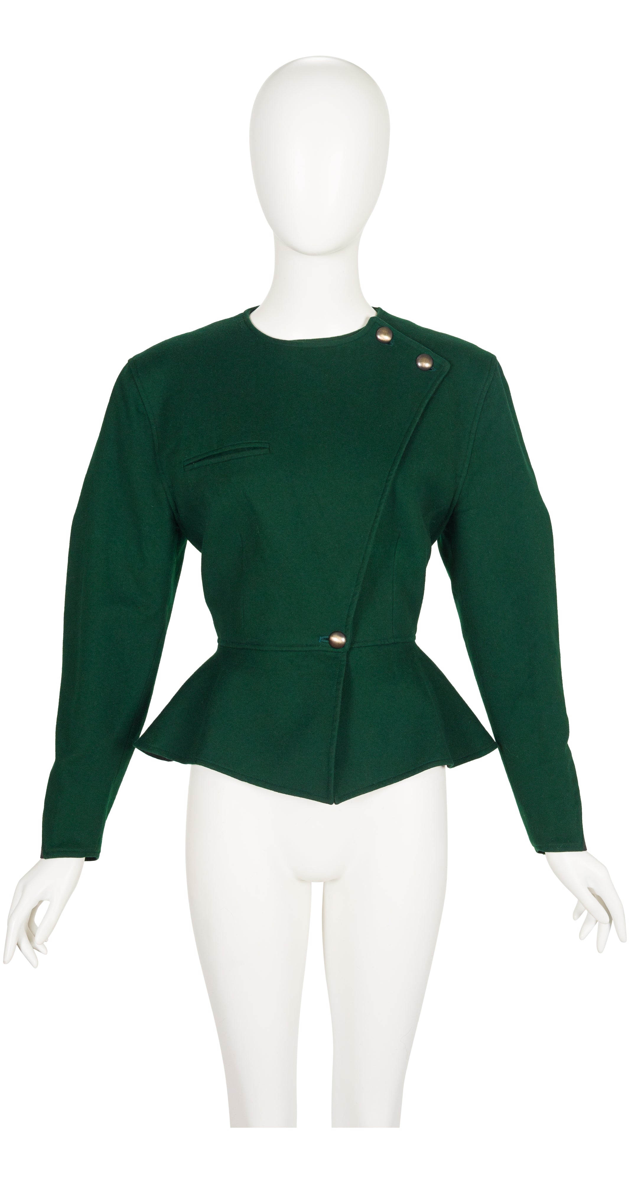 1986-87 F/W Dark Green Wool Peplum Jacket
