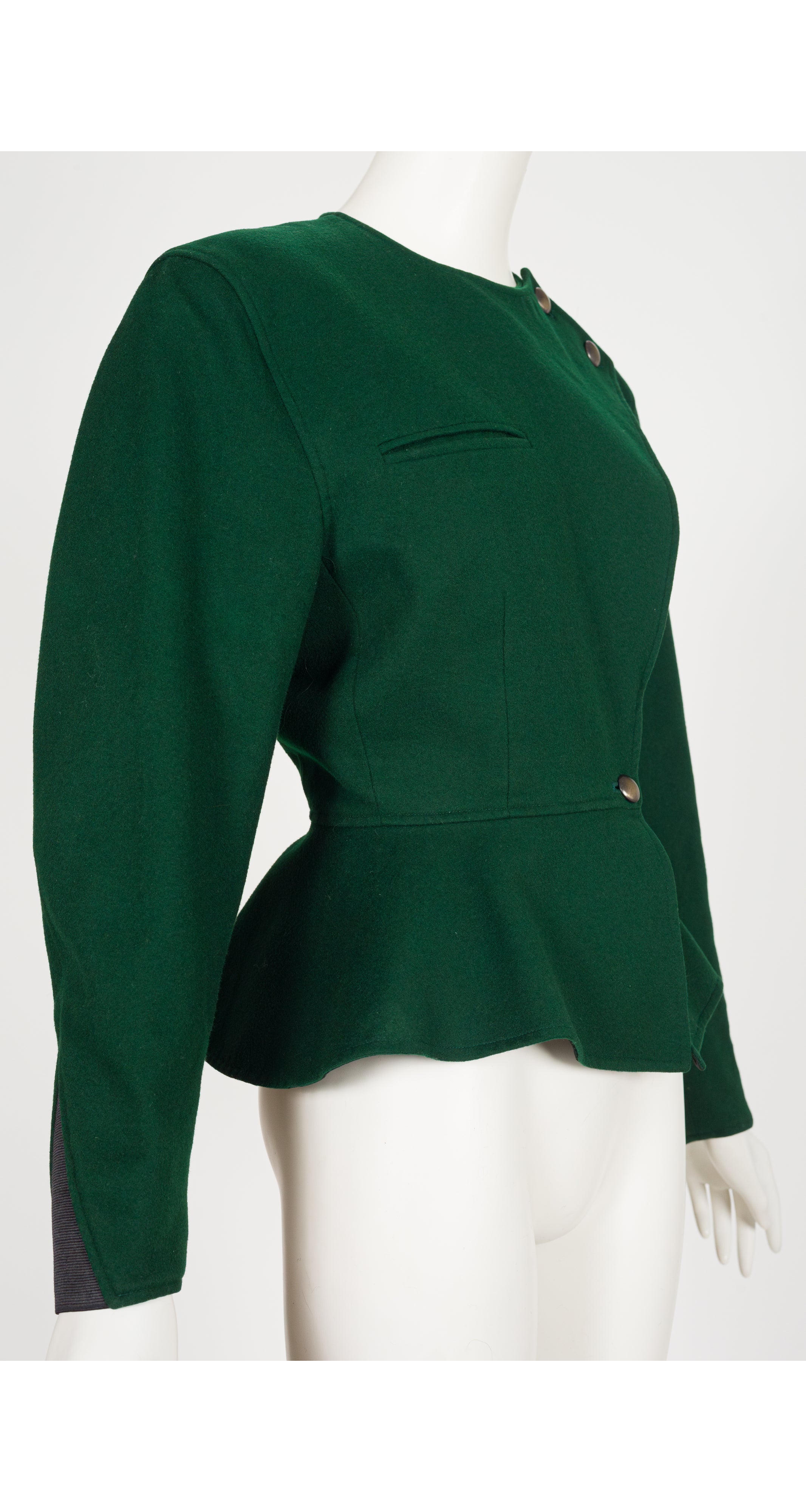 1986-87 F/W Dark Green Wool Peplum Jacket