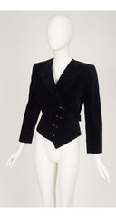 1989-90 F/W Black Velvet Asymmetrical Riding Jacket