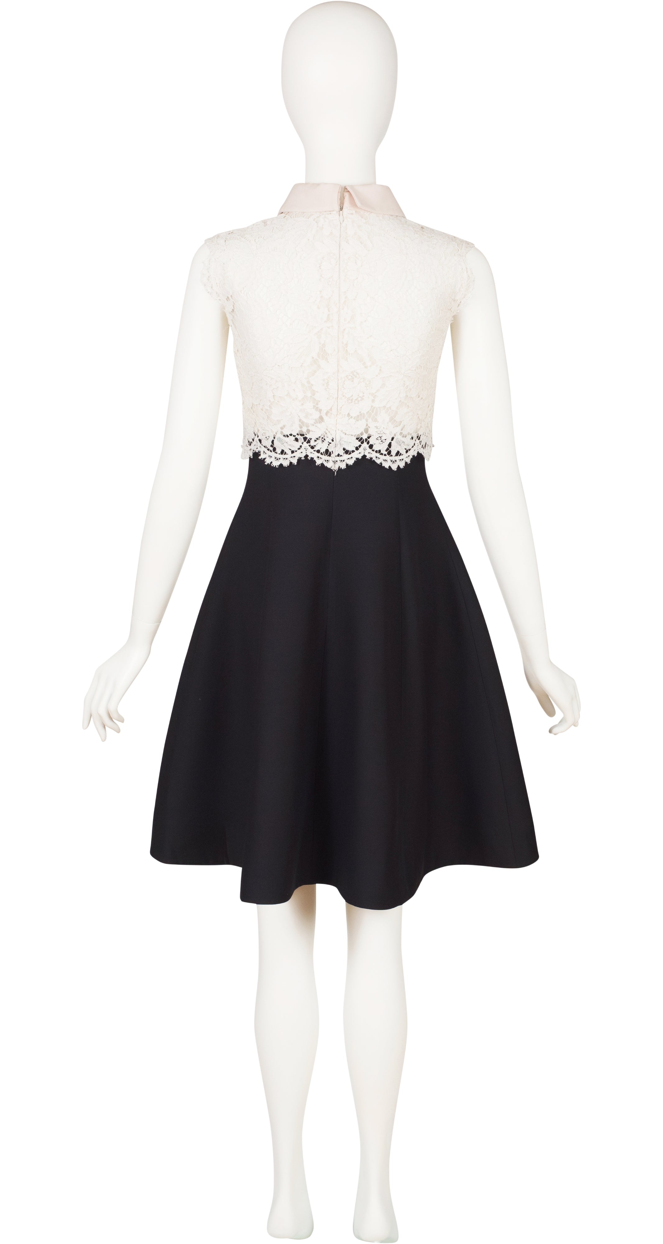 2016 Scalloped Floral Lace Collared A-Line Dress